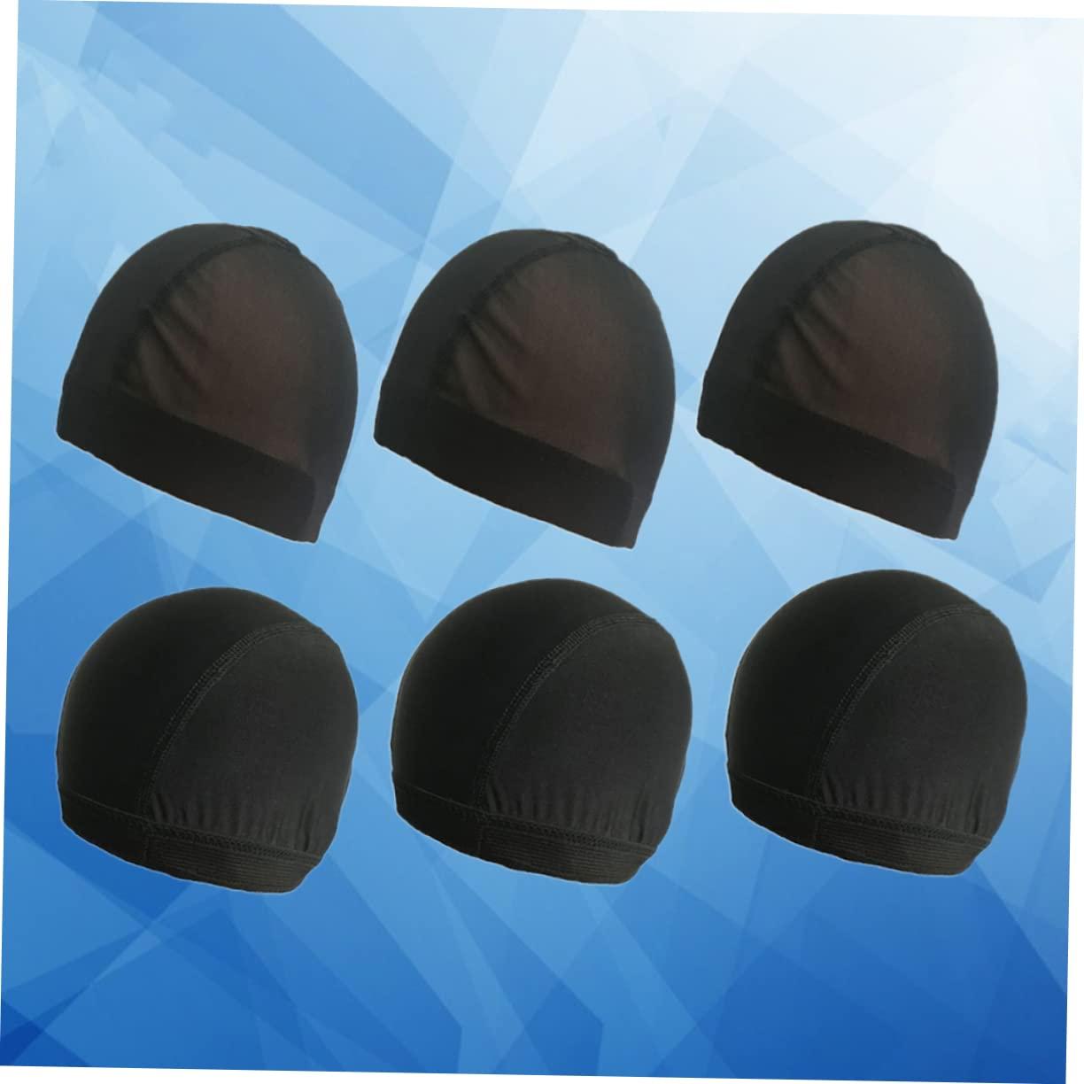 NOLITOY NOLITOY 6pcs Wig Hairnet Aqua Dreadlocks Caps Lap Adjustable Mesh Wig Cap Plugs Hairnets Swim Cap Bucket Lace Pool Hats for Woman Braids Cooling Swimming Women Hair Net Visor Arena Black