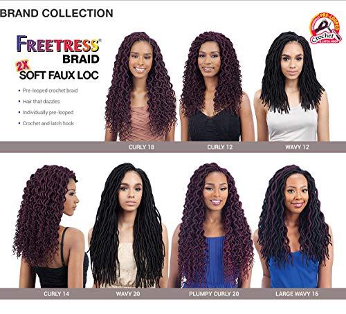 Freetress FreeTress 2X Soft Curly Lite Faux Loc Crochet Synthetic Braiding Hair (12", 4)