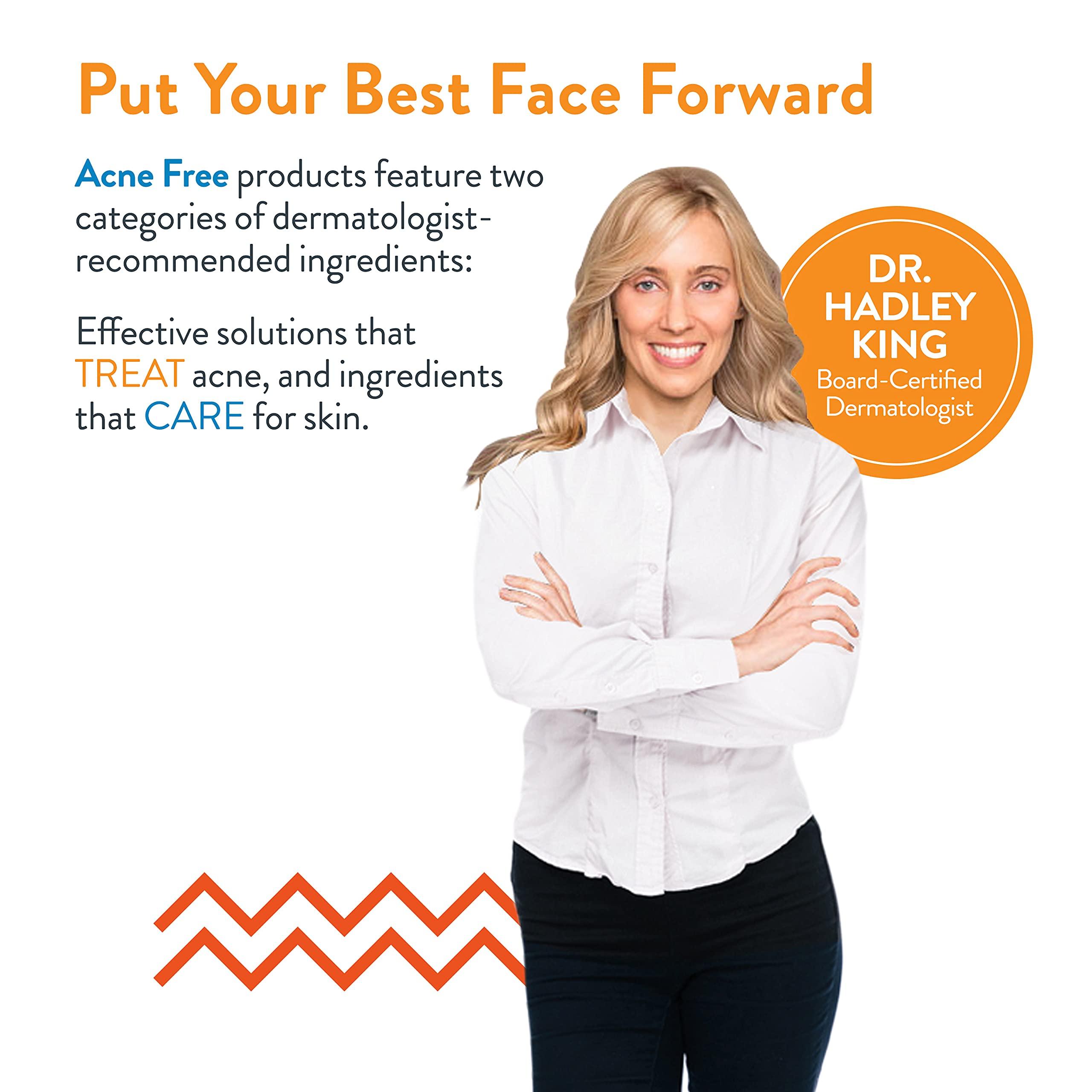 AcneFree AcneFree 3 Step 24 Hour Acne Treatment Kit - Clearing System W/Oil Cleanser, Witch Hazel Toner & Lotion - Acne Solution W/ Benzoyl Peroxide for Teens & Adults