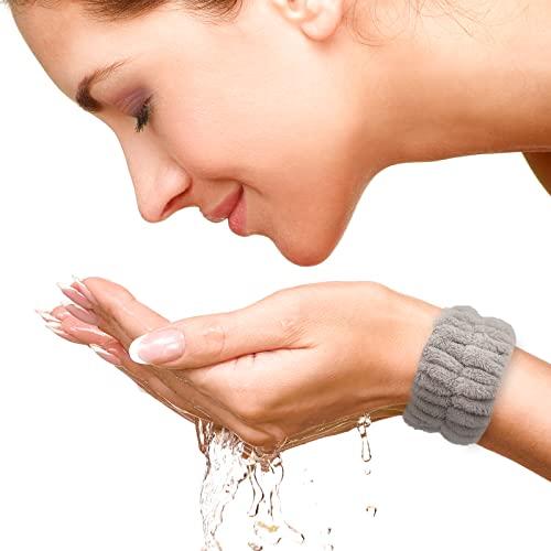 Foungmei 8 Pcs Face Washing Wristbands, Soft & Absorbent Microfiber Wrist Scrunchies for Washing Face, Face Wash Wrist Band for Women Girl, Spa Wrist Wash Band Prevent Water Dripping Down Your Arms