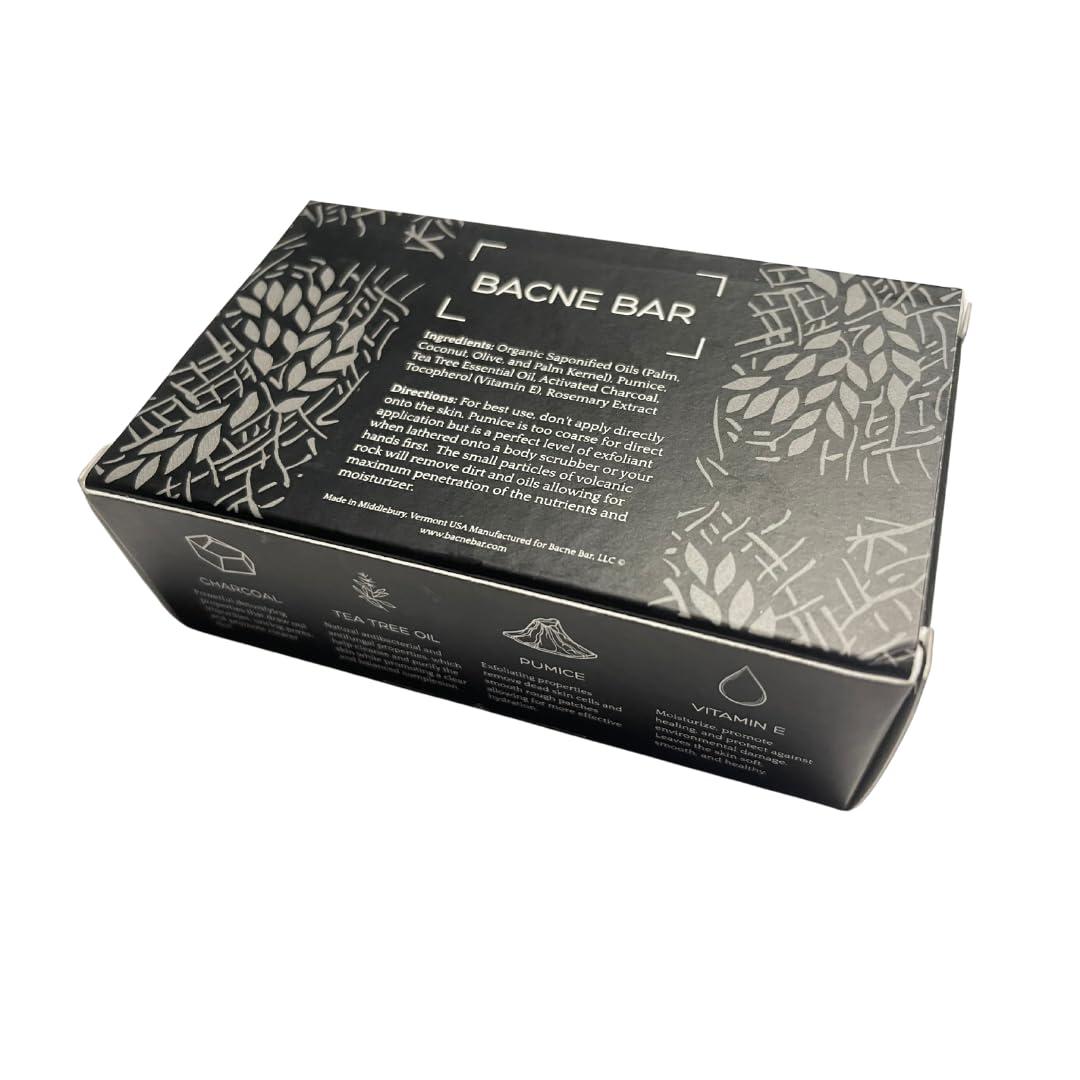Bacne Bar Bacne Bar: All Natural Body Acne Soap with Charcoal, Pumice, Tea Tree Oil & Vitamin E to Get Rid of Bacne Fast, Back Acne Treatment as part of a Cleark Skin Routine (3)