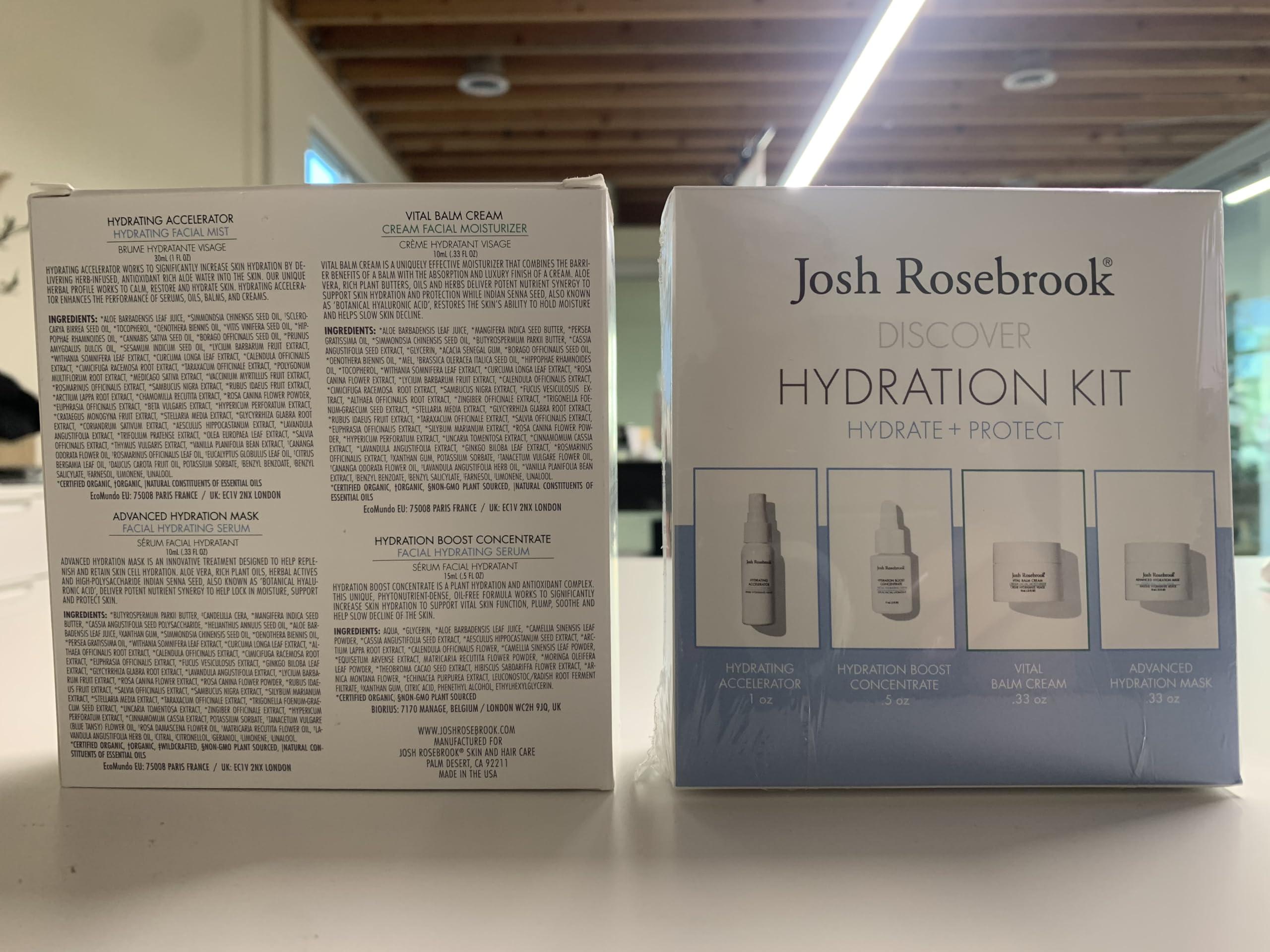 Josh Rosebrook Josh Rosebrook Hydration Kit - Hydrate + Protect - Hydrating Accelerator 30mL, Hydration Boost Concentrate 15mL, Vital Balm Cream 10mL, Advanced Hydration Mask 10mL - Travel Size Skin Care Set
