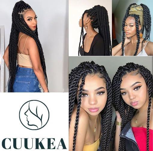 CUUKEA 3 Roll Natural Brazilian Wool Hair Yarn Hair for Jumbo Braids Braiding Hair for Soft Locs Faux Locs Goddess Locs Hair Extension Senegalese Twist Crochet Hair for Black Women(Brown)