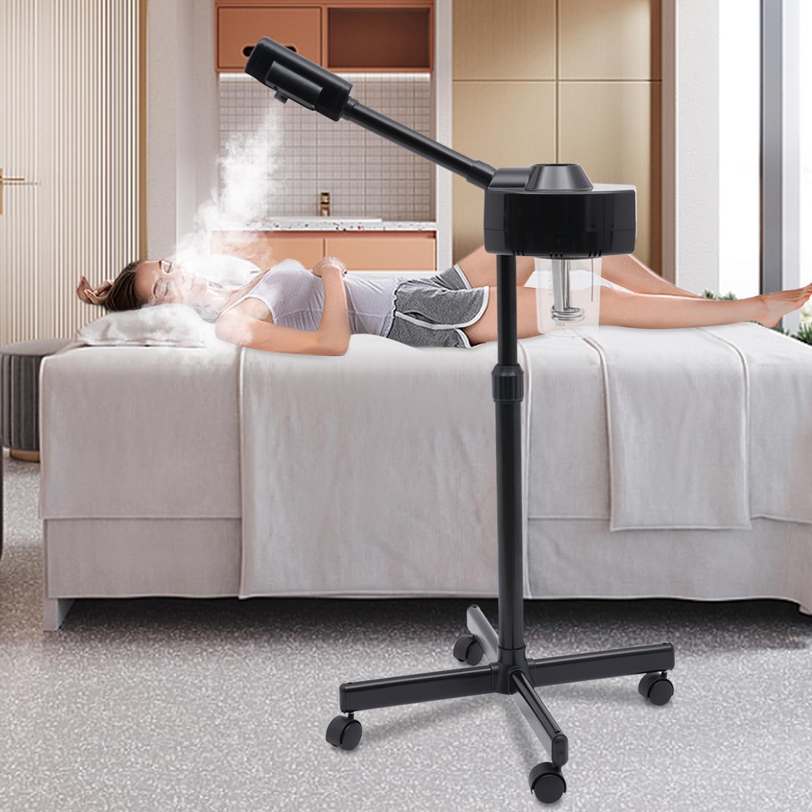 mignonnememe Professional Facial Steamer Ozone Single-Tube Beauty Sprayer w/Rotatable Nozzle Esthetician Steamer for Salon Beauty and Spa Shop Black