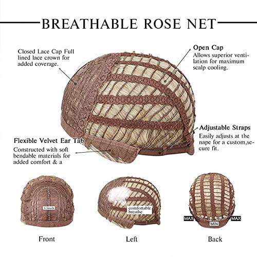 EMMOR EMMOR Long Curly Blonde Wigs for Women Middle Part Synthetic Wig Natural Looking Heat Resistant Fiber Lace Wigs 26 Inch (Creamy Blonde)