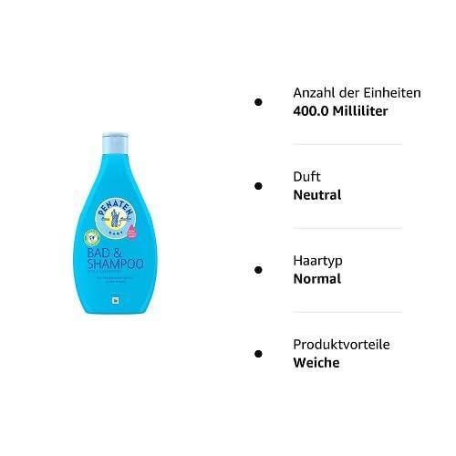 Penaten Penaten Bad & Shampoo, sanft reinigendes & pflegendes 2 in 1 Badezusatz Waschgel & Baby Shampoo (1 x 400 ml)