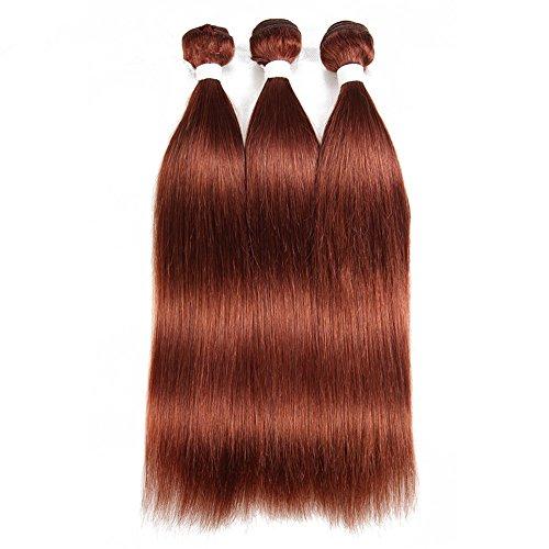 Tony beauty hair Tony Beauty Hair Copper Red Virgin Brazilian Human Hair Bundles with Top Closure Silky Straight #33 Dark Auburn Soft Hair Weaves 3 Bundle Deals with Lace Closure Piece 4x4 (14 14 14+14)