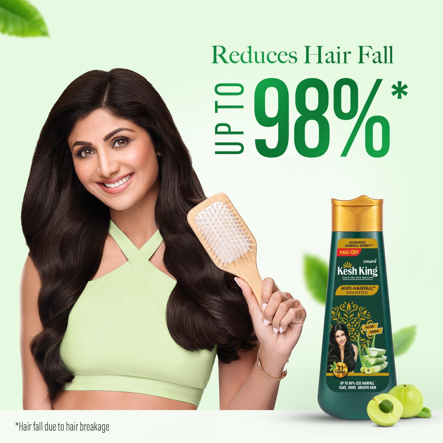 KESH KING KESH KING Anti Hairfall Shampoo | with 21 Ayurvedic Herbs & Aloe Vera | Provides Healthy Nourished Scalp | for Shiny & Smooth Hairs | 33.81. Fl Oz/1000ml