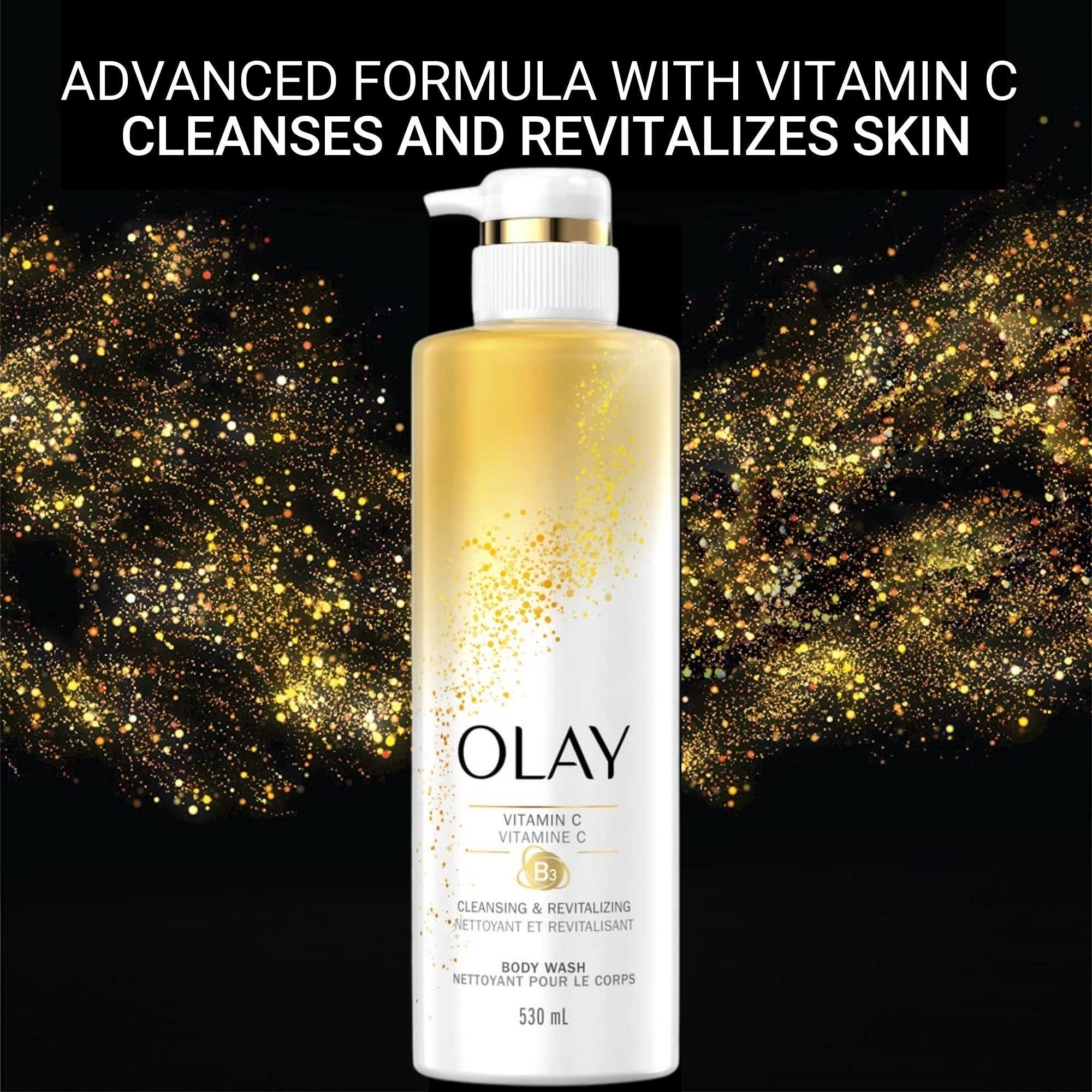 Olay Olay Body Wash with Vitamin C & B3, Nourishing & Revitalizing, 17.9 FL.OZ (530 ml) - Pack of 3