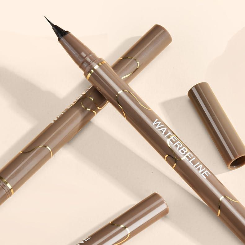 WATERBELINE WATERBELINE Set of 2,Ultra-Fine Waterproof Eyeliner Pens, Set of 4, Brown and Black