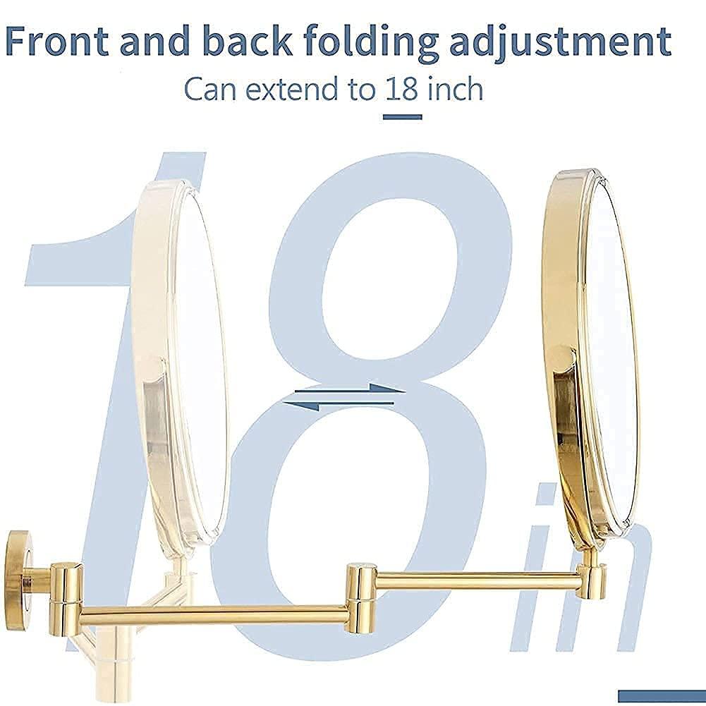 Suuim Vanity Mirror,Wall Mounted Makeup Mirror with 10X Magnification,8 inch Double Sided Vanity Magnifying Mirror,Cosmetic Mirror Shaving Mirror for Bathr