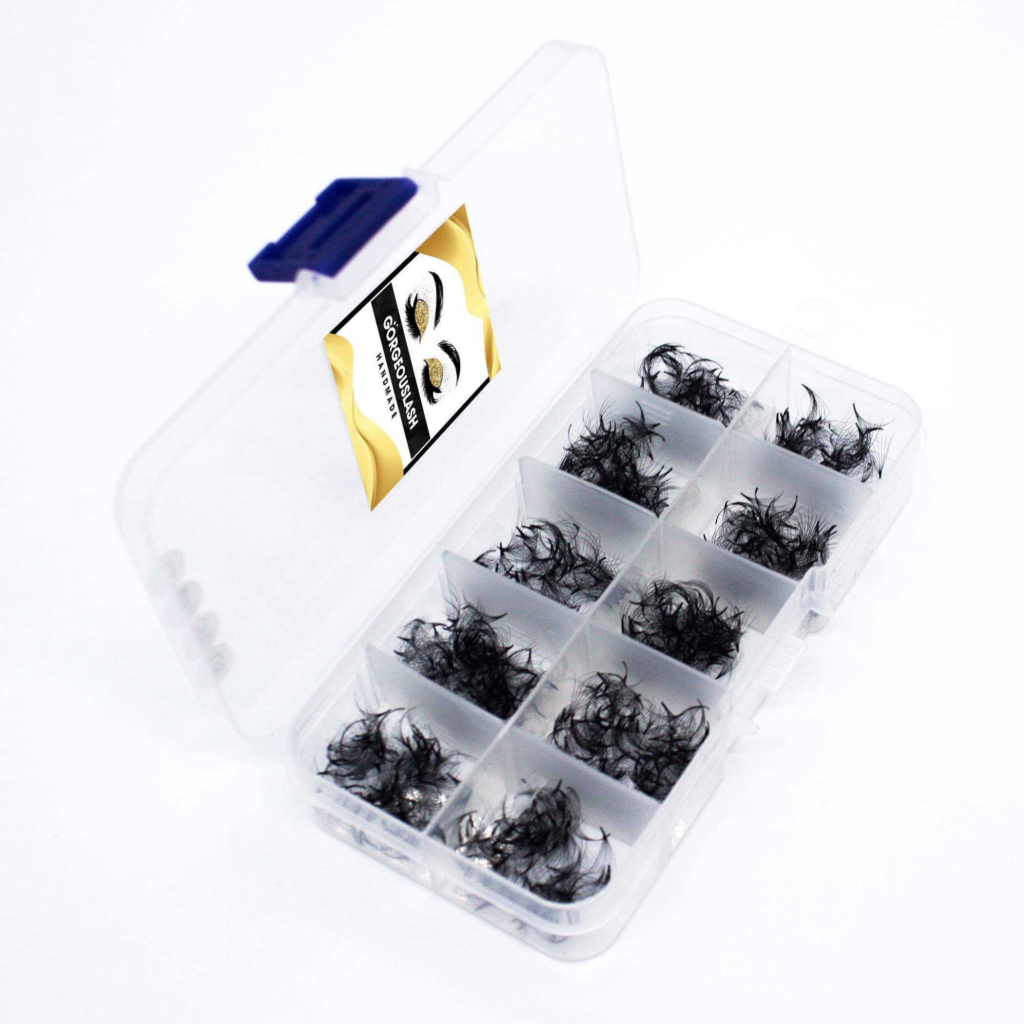 GorgeousLash 10D Lashes. 1000 Premade Volume Fans. Eyelash Extensions. Handmade! (10D 005 Curl D, 17mm)