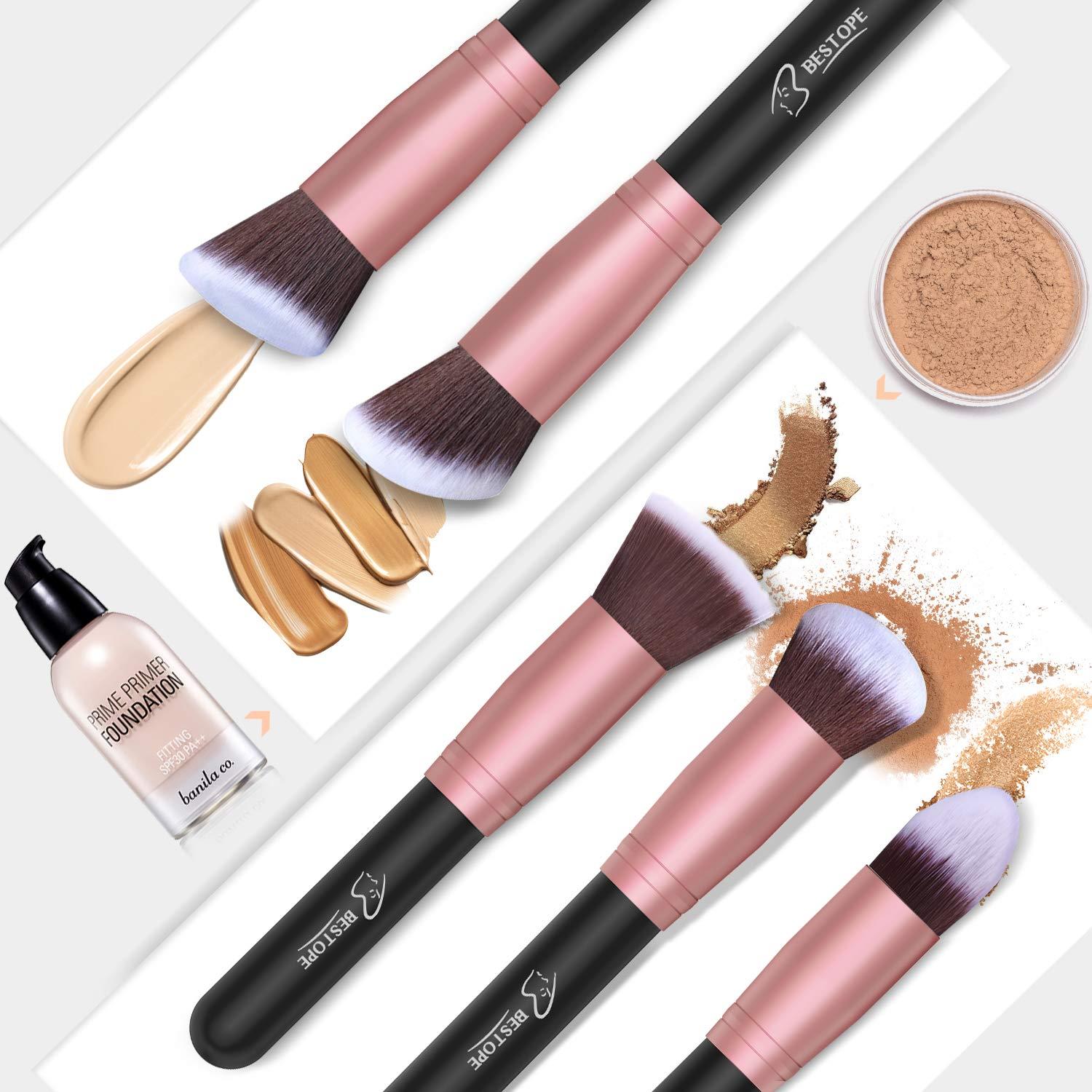 BESTOPE PRO Makeup Brushes Makeup Brush Set - 16 Pcs BESTOPE PRO Premium Synthetic Foundation Concealers Eye Shadows Make Up Brushes set,Eyeliner Brushes(Black)