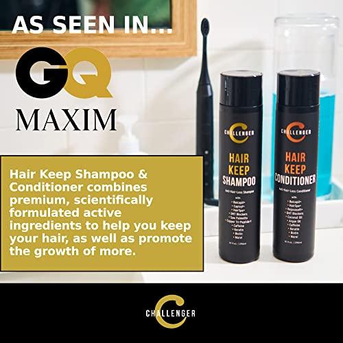 Challenger Challenger Men's Hair Keep Shampoo & Conditioner, 2X 10 Oz Bottles | Hair Growth Combo | DHT Blockers| w/Baicapil, Capixil, Rejuvasoft, HairSpa | Caffeine, Biotin, Argan Oil, Coconut Oil & more!
