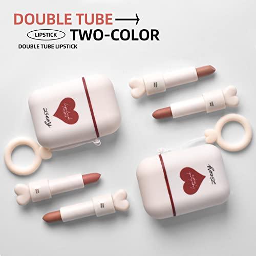 ICE LOVE ICE LOVE Silky Mist Matte Lipstick Set, Long Wear Waterproof Moisturizing Velvet Lipstick, Non-Stick Cup Lip Make Up, Lip Gloss Set for Women (2pcs/Set). (IL-ZS0002-B)