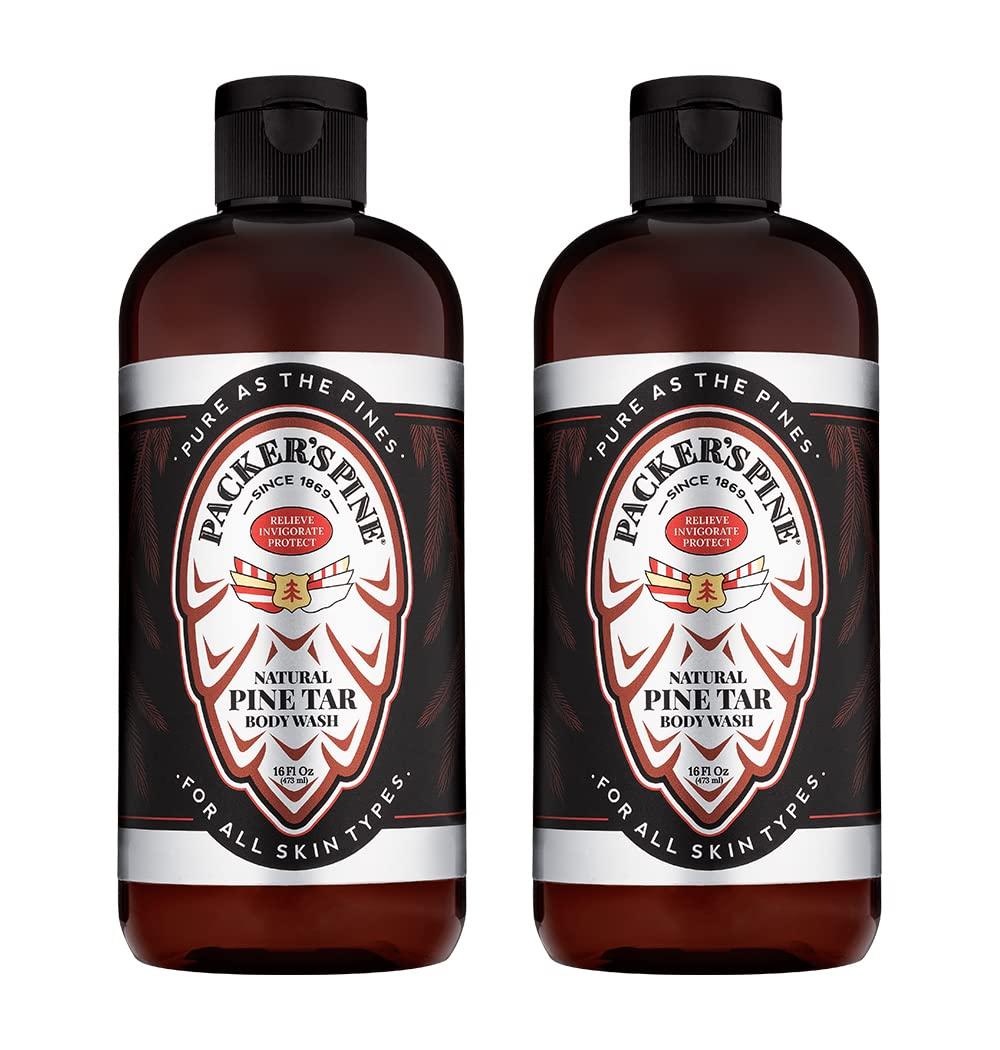 Packer's Pine Packer's Pine Tar Body Wash | Soothing Mens Shower Gel For Psoriasis Relief | Made With Natural Pine Tar and Pine Oils | Paraben & Sulfate-Free, 16 fl oz, 2 Pack