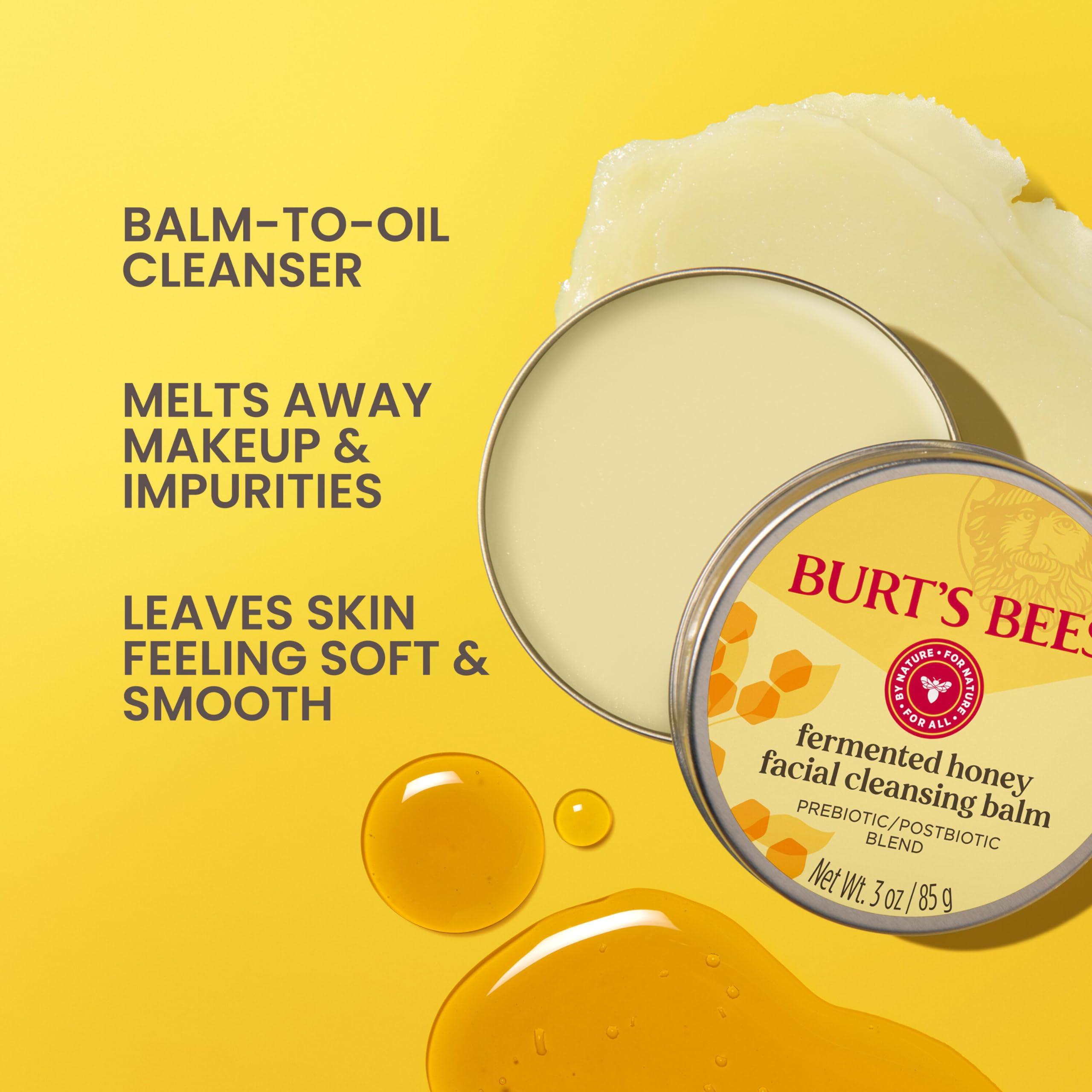 Burt\'s Bees Burt\'s Bees Fermented Honey Facial Cleansing Balm, With Prebiotic and Postbiotic Blend, Contains Fermented Honey and Green Tea, Natural Origin Skin Care, 1 Tin, 3 oz.