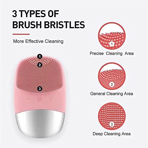 Generic Facial Cleansing Brush, Electric Silicone Face Scrubber, Vibrating Face Massager, Waterproof Face Wash Brush for Deep Cleanning, Blackhead Remover, Exfoliating, USB Rechargeble