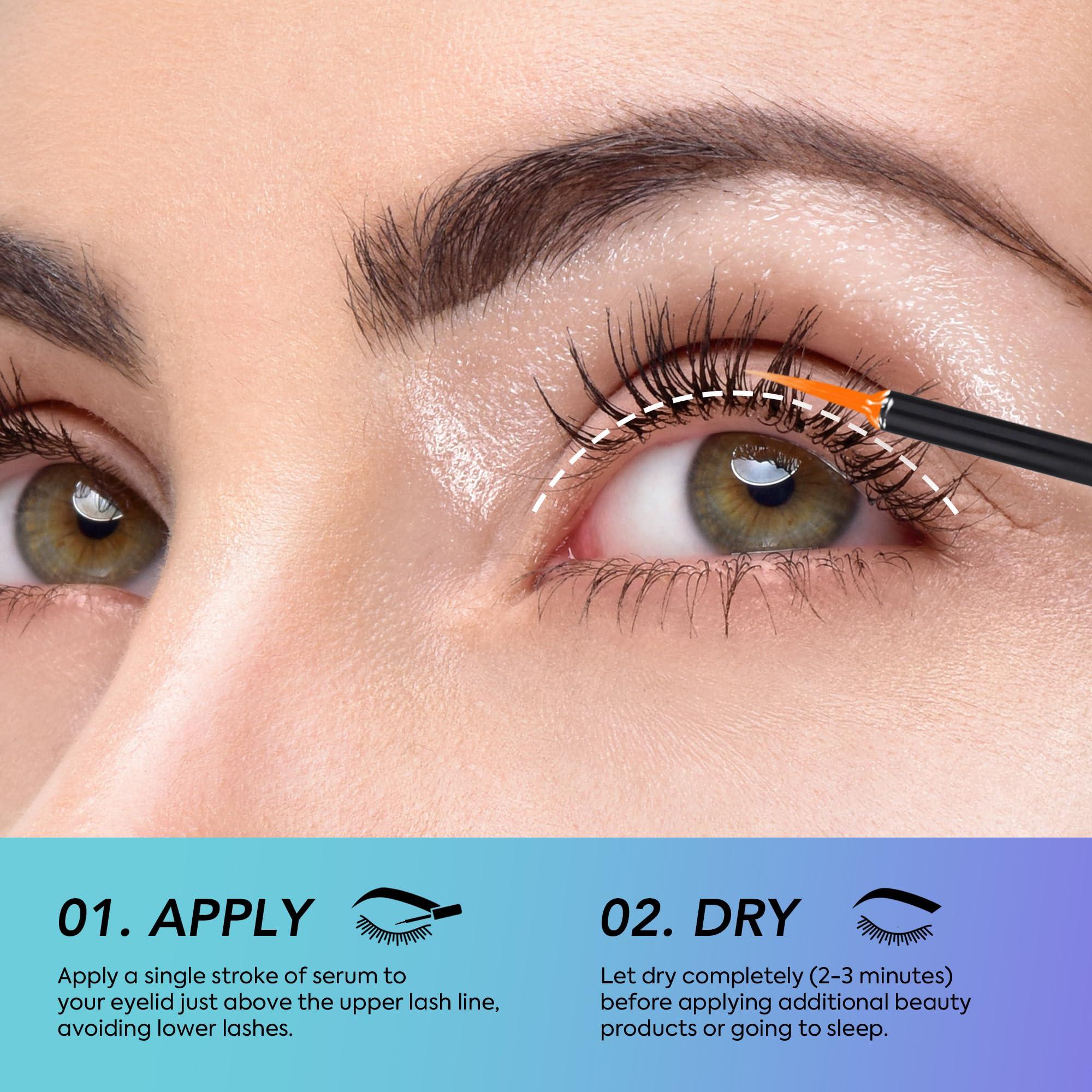 Angeline Premium Lash Serum for Eyelash Growth Serum, Advanced Lash Growth Serum, Eyelash Serum to Grow Lashes, Lash Serum Growth for Longer, Fuller and Thicker Lashes and Brows 5ml