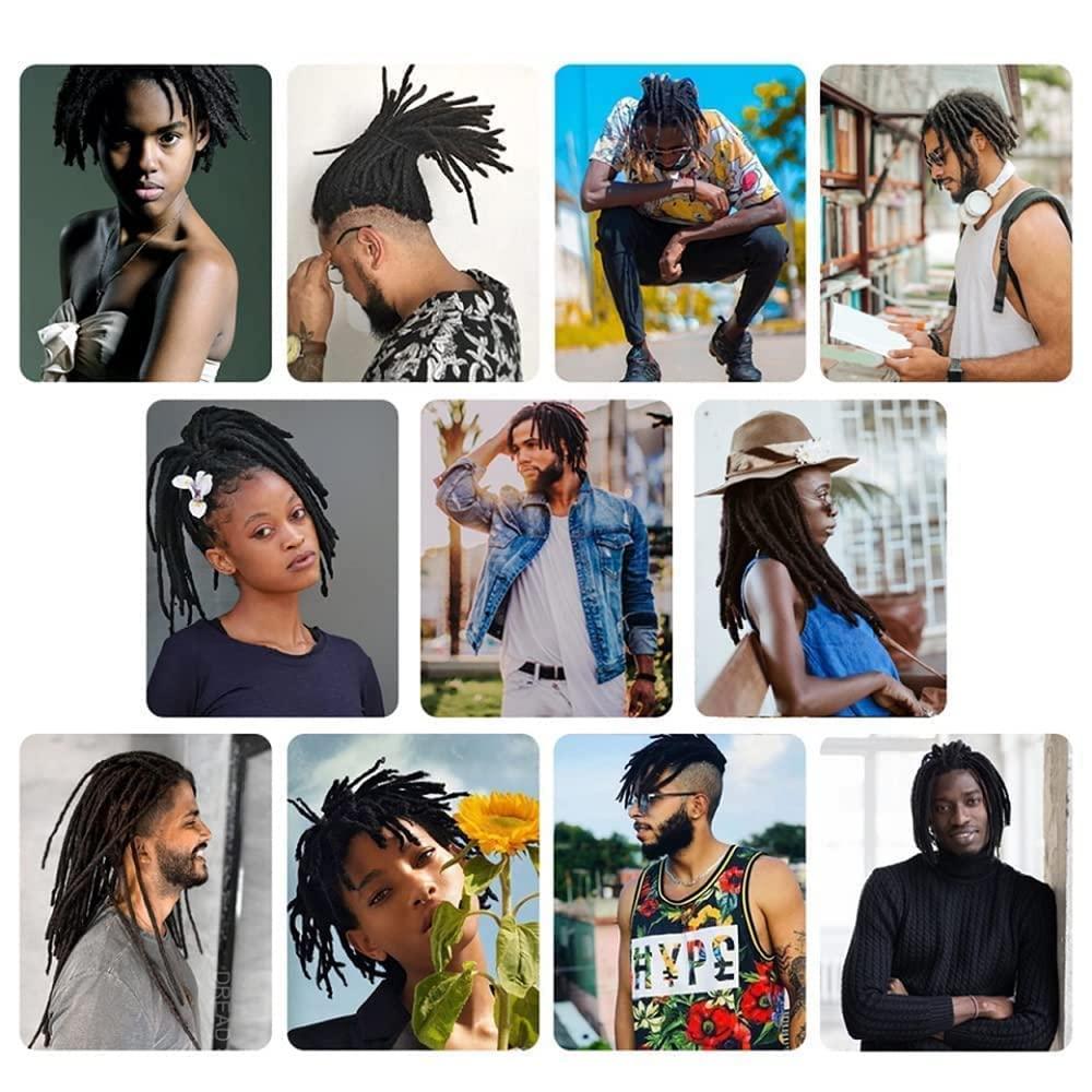 MIUULAAR Loc Extension Human Hair 0.4cm Thickness 4 Inch 70 locs Natural Black Full Handmade Permanent Locs Can Be Dyed and Bleached for Women Men Kids Dreadlock Extensions Real Human Hair