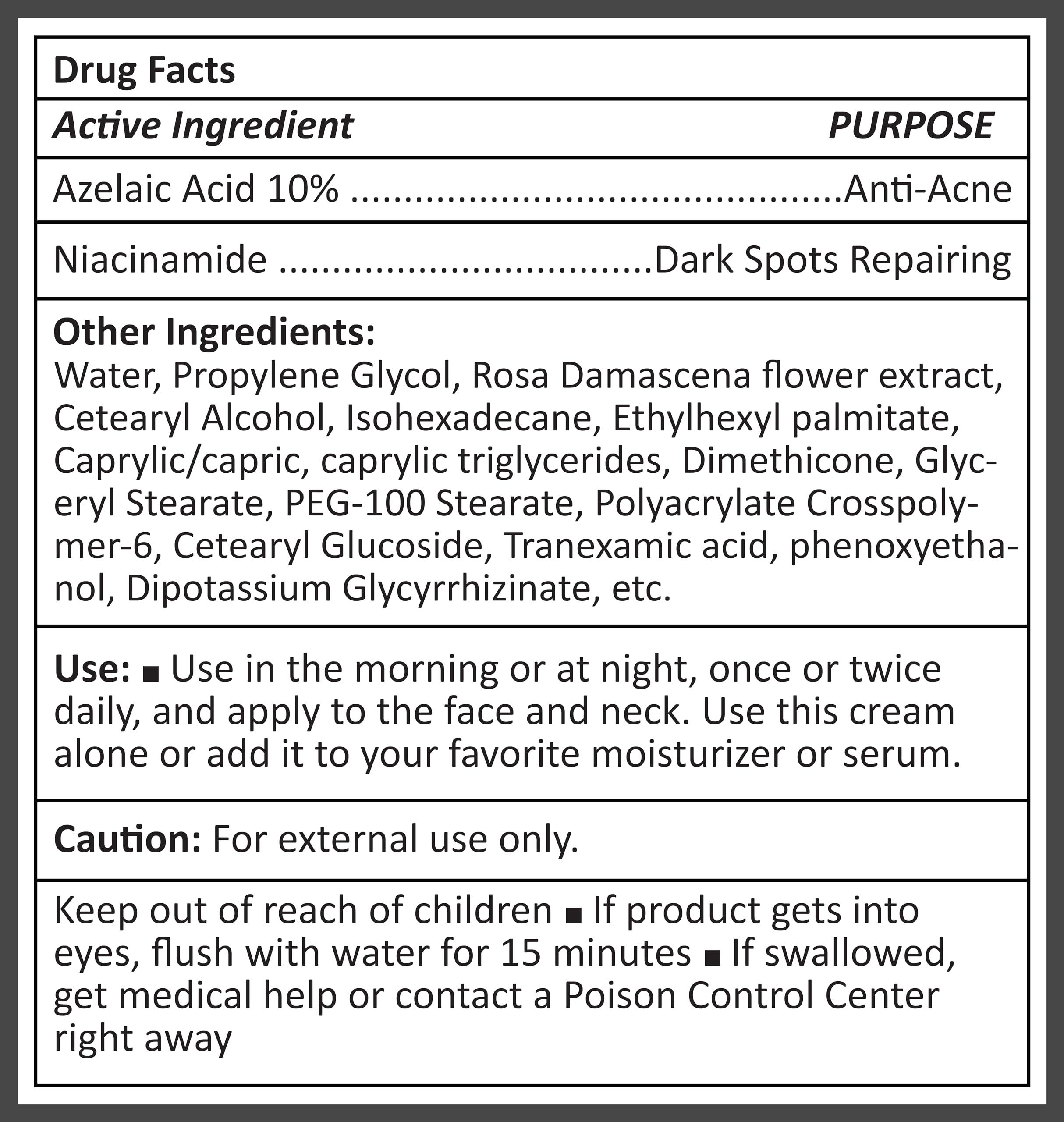 AOBBIY 10% Azelaic Acid Cream: Acne Treatment - Acne Cream - Redness Relief for Face - Redness Reducing Skin Care , Fix Discoloration, Prevent Breakouts, Enhance Skin Tone 1 OZ (2 PACK)
