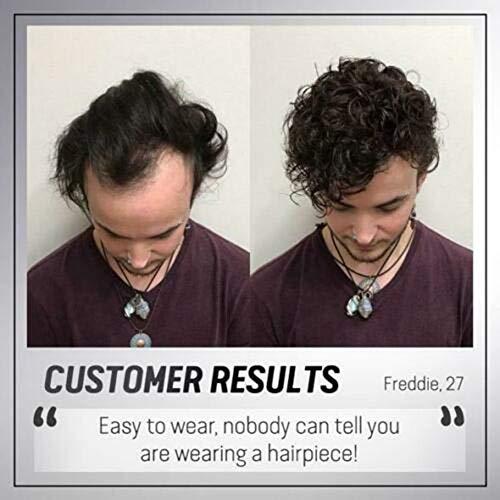 Qheng Qheng Bald Patch, Men Hair Topper Short Straight,Toupee Hairpiece Hair Extensions for Covering White Loss Hair for Men Women