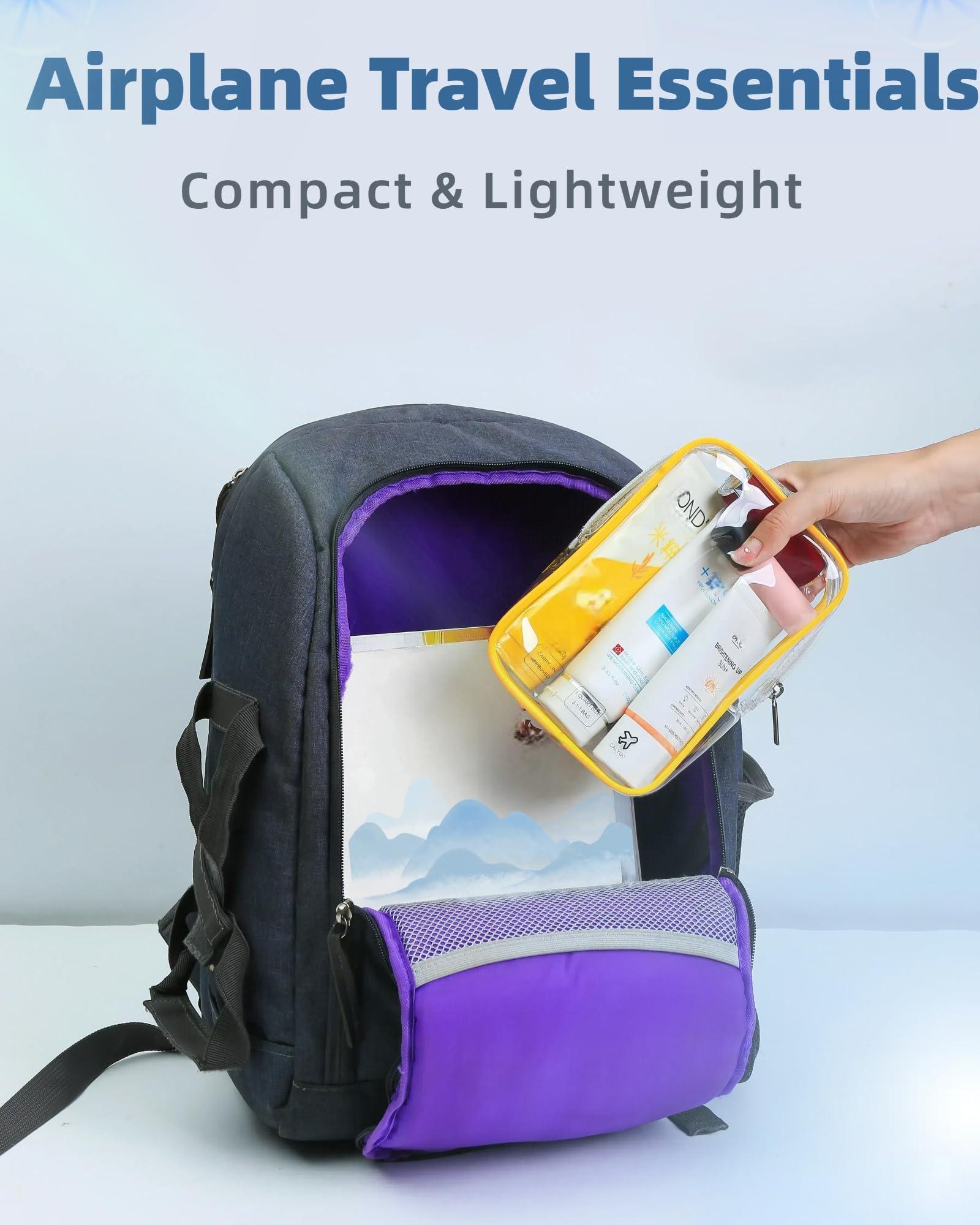 CALYGO 3 Packing Cubes Quart Size Travel Bag TSA Approved Toiletry Bag, Airplane Essentials for Flying, Long Flight European International Must Haves for Women Men Toiletries Liquids Small Clear Pouch