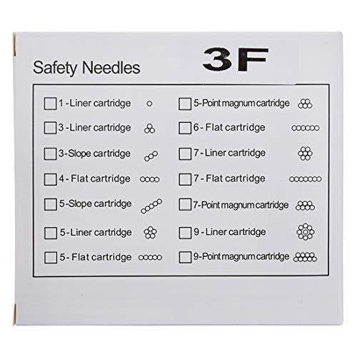 boermeize Cartridge Needles Tattoo Sterilized Flat Shader 3F/5F/7F 20pcs/lot Disposable Needles for Eyebrow Lip Eyeliner Permanent Makeup (3F)