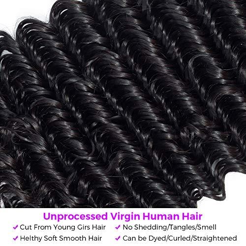 Alibeauty Alibeauty Malaysian Virgin Hair Deep Wave Bundles 9A Remy Human Hair 4 Bundles Wet and Wavy Deep Wave Hair BUndles No Shedding No Tangle (12 14 16 18inch)