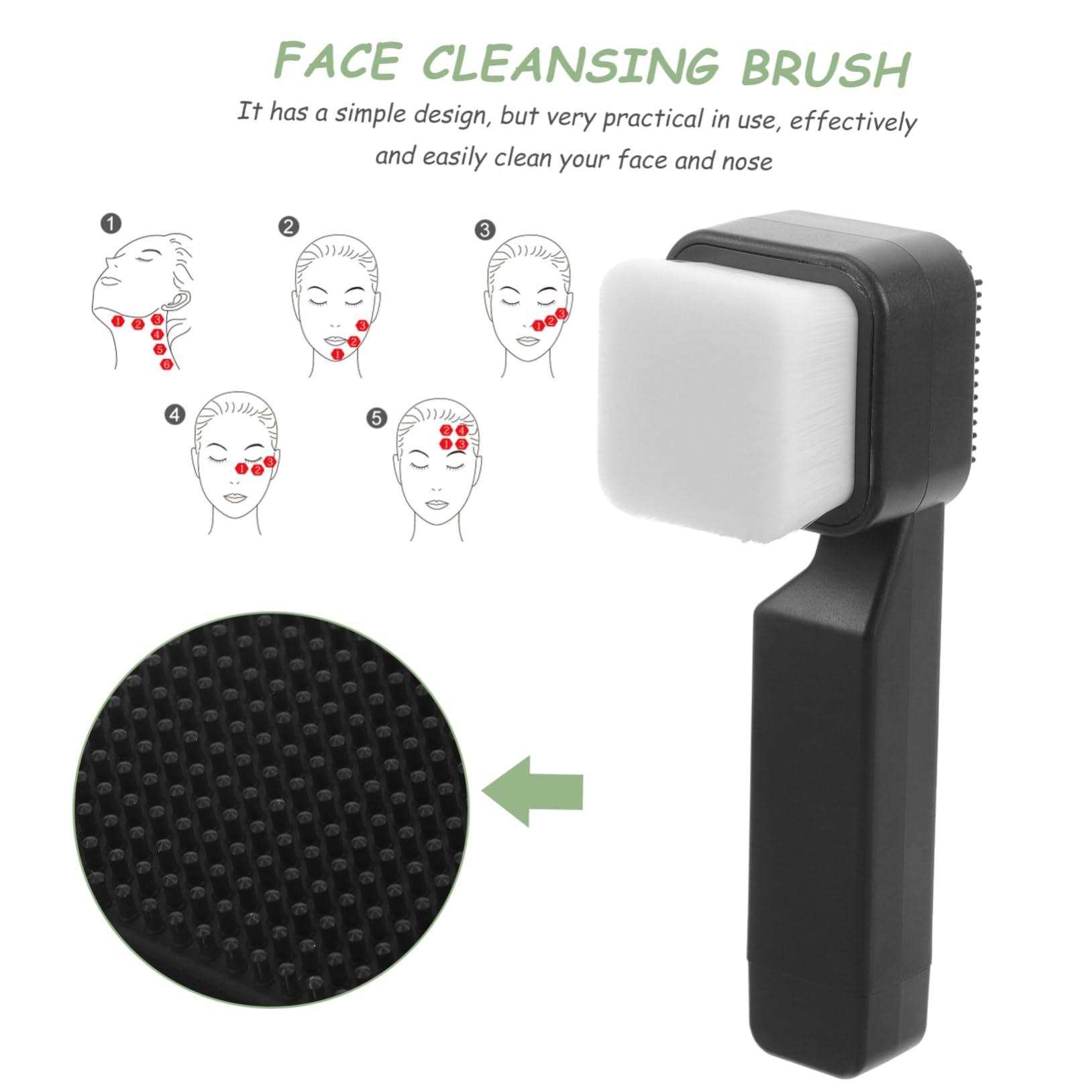OSOLADY OSOLADY Square Facial Cleansing Brush Face Scrubber Men Face Exfoliator Face Scrub Brush Handheld Facial Brush Facial Scrubber Face Cleansing Brush Exfoliator Face Washer Black