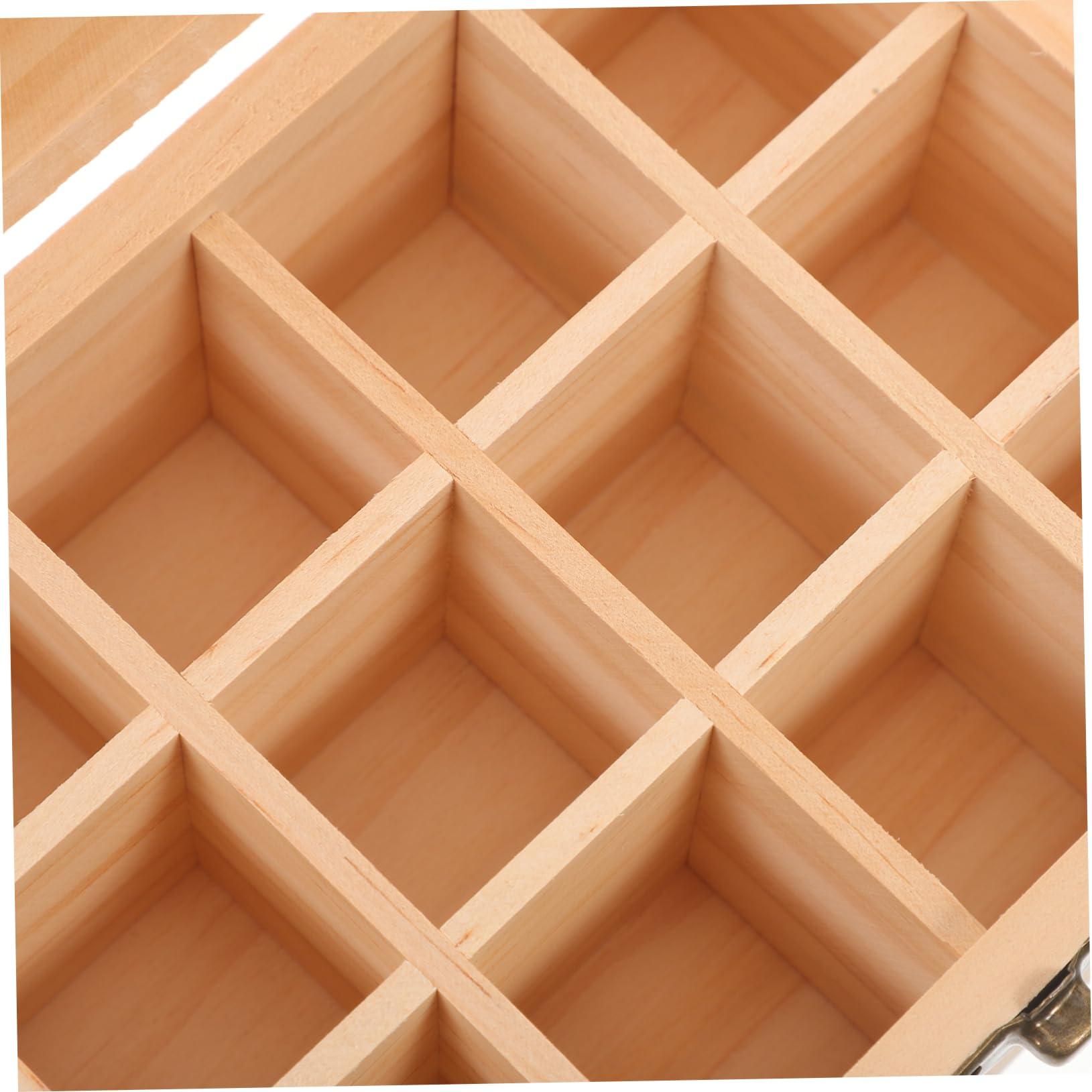 CHILDWEET CHILDWEET Wooden Essential Oil Storage Box Case 12 Compartments Essential Oil Holder Organizer Clean Desktop Accessory