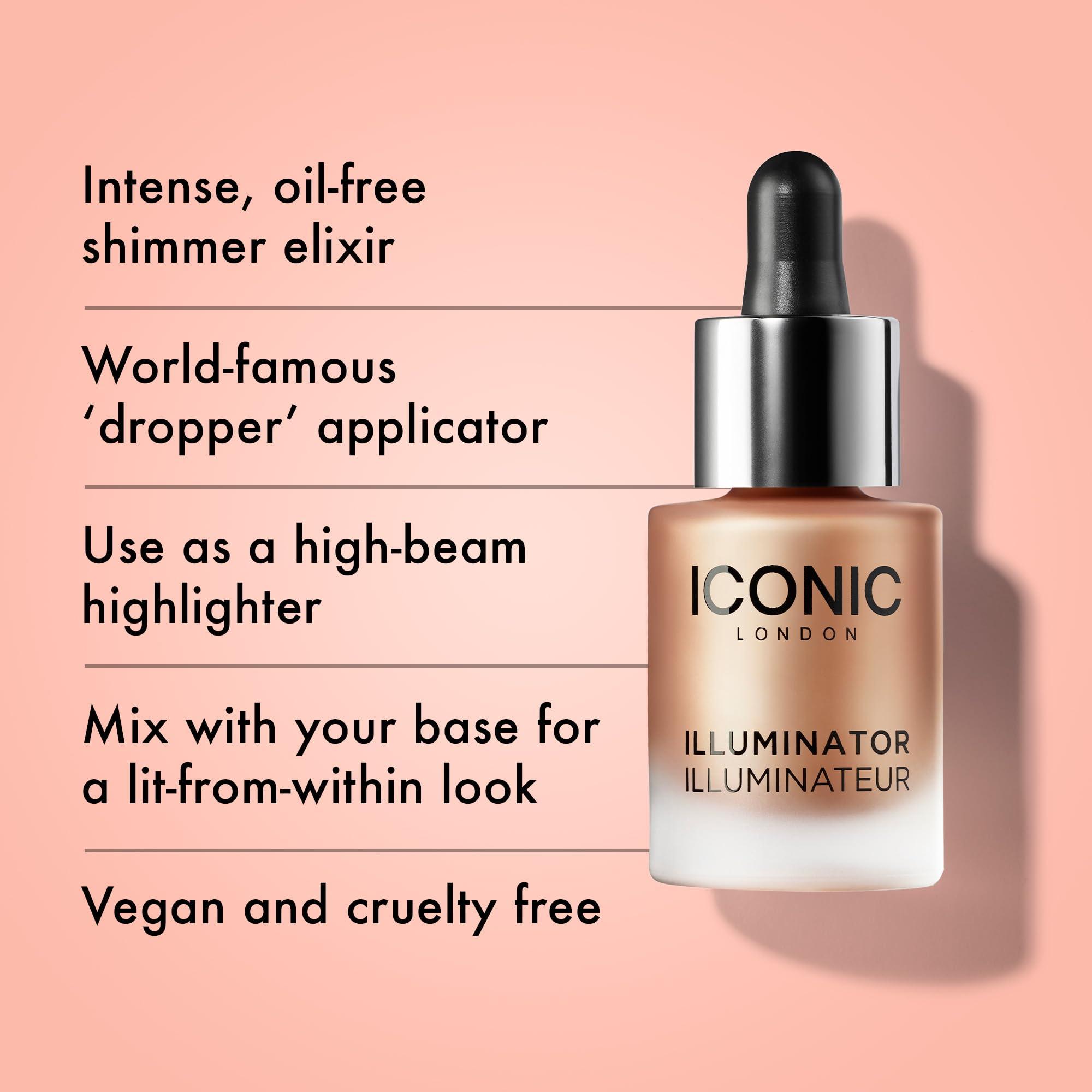 ICONIC LONDON ICONIC LONDON Illuminator | Liquid Highlighting Drops for a Radiant Glow, Cruelty-Free, Vegan Makeup, Original (Champagne Shimmer) 0.45 Fl oz