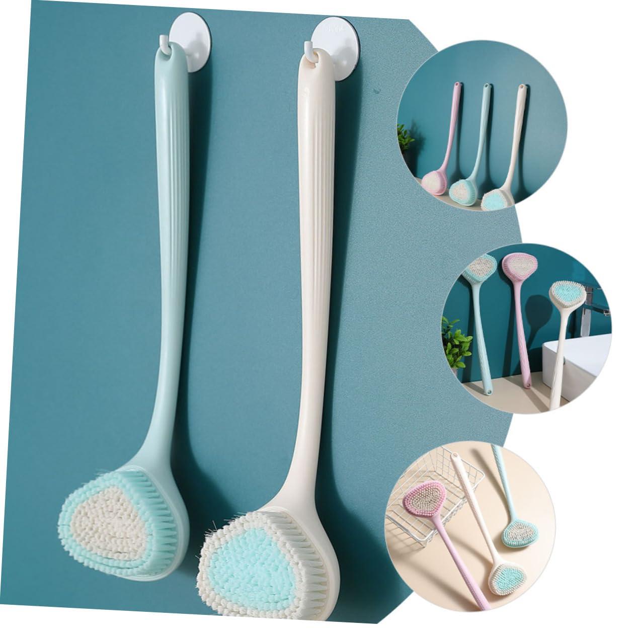 Baluue Baluue Long Handle Scrub Brush Handle Shower Brush Bath Back Brush with Long Handle Back Brush for Shower Bath Scrub Brush with Long Handle Bathtub Scrubber Back Rub Towel Body Pink Pbt