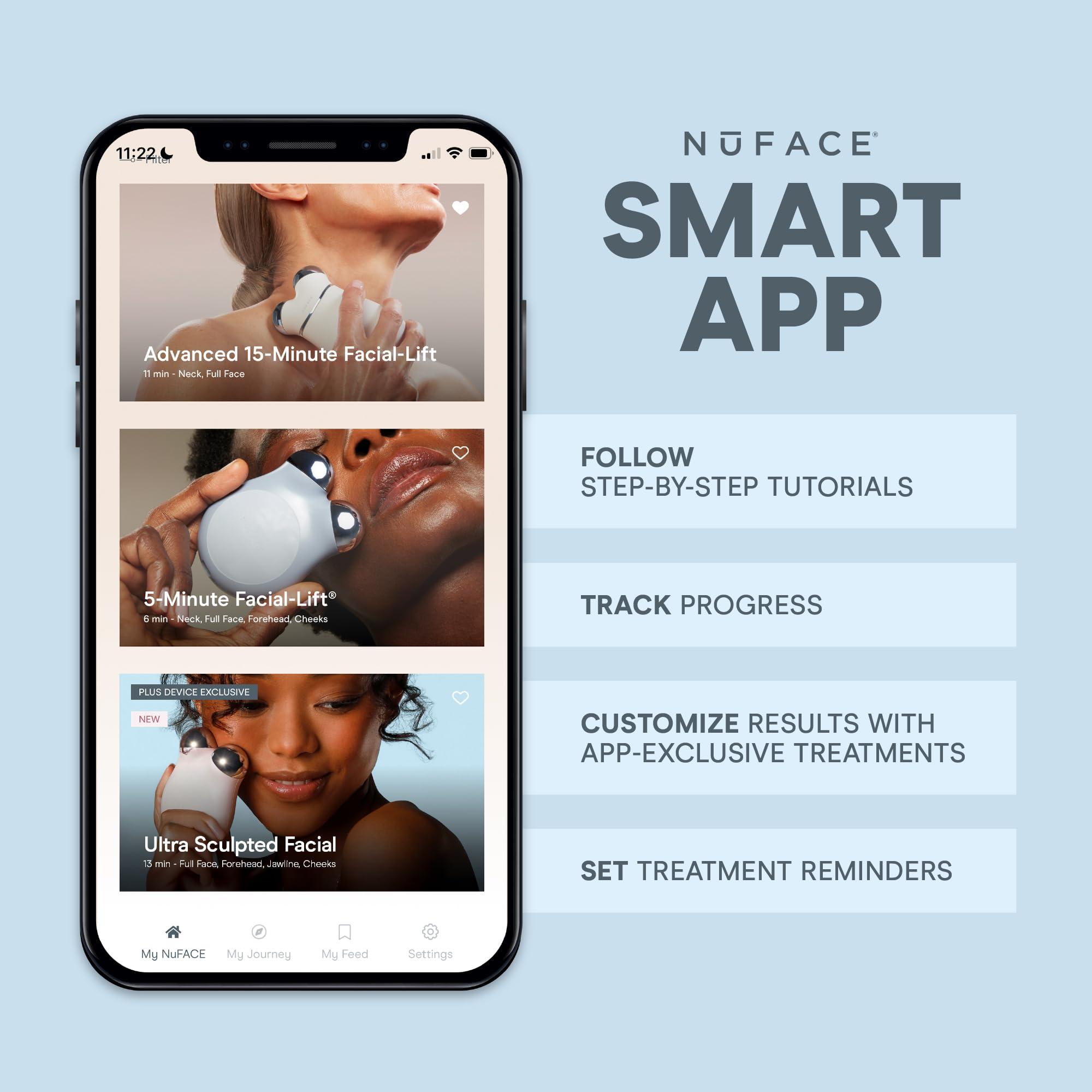 NuFACE NuFACE MINI+ Microcurrent Facial Device Kit - FDA Cleared Face Sculpting & Skin Tightening Device to Contour, Lift & Tone + Microcurrent Gel Activator & Silk Creme - Midnight Black