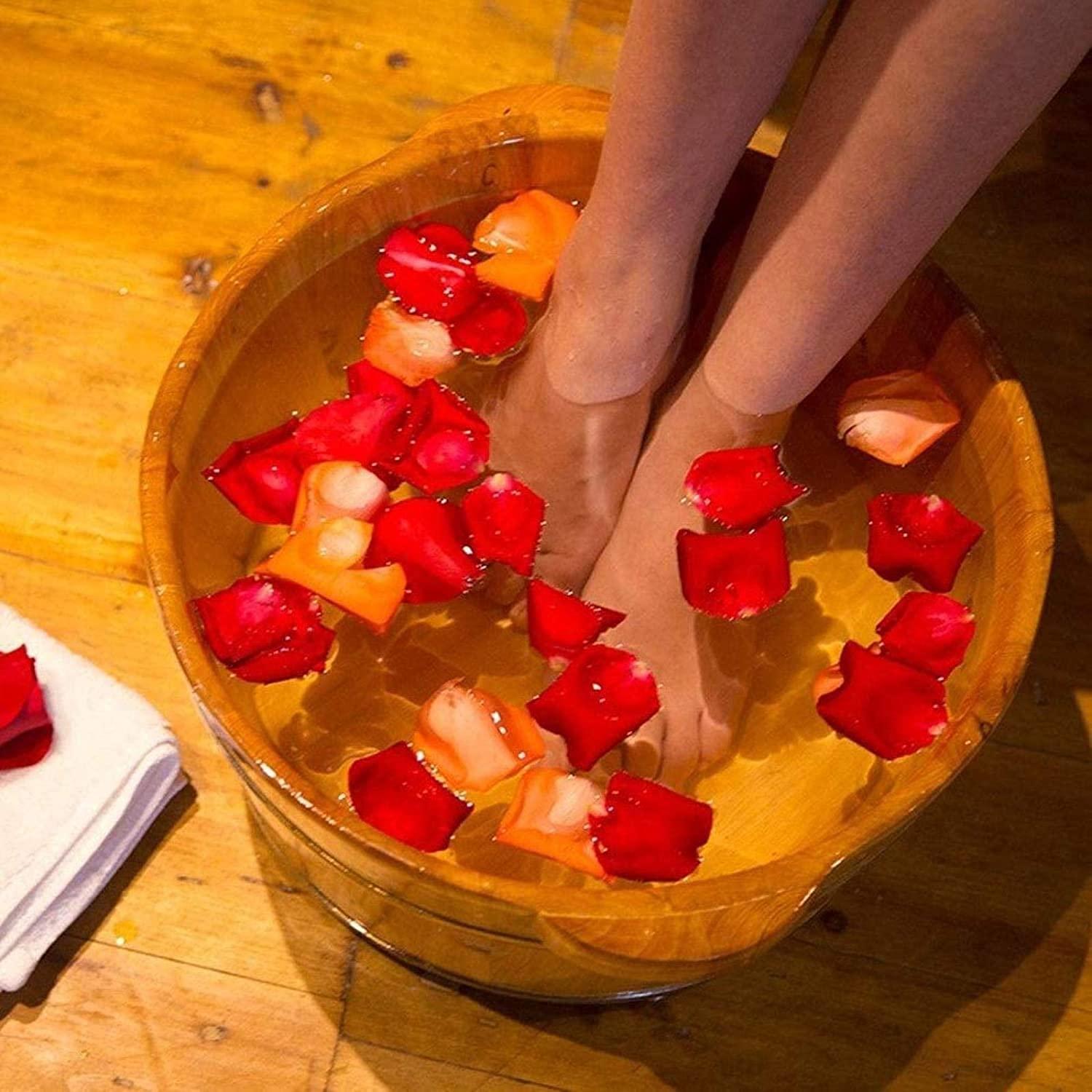 GenSDH Pedicure Foot Soak Large Foot Bath Spa Tub,Foot and Leg Spa for Adults,Sauna Wooden Bucket,Foot Massage Spa for Home,Relax Pedicure