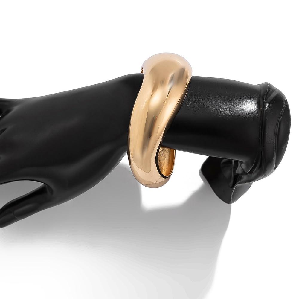 Denifery Denifery Gold Bangles for Women Cuff Bangle Bracelets Wide Chunky Gold Bracelet Open Wrist Cuff Bracelet Thick Irregular Cuff Open Wide Gold Bracelet Minimalist Jewelry (Gold)