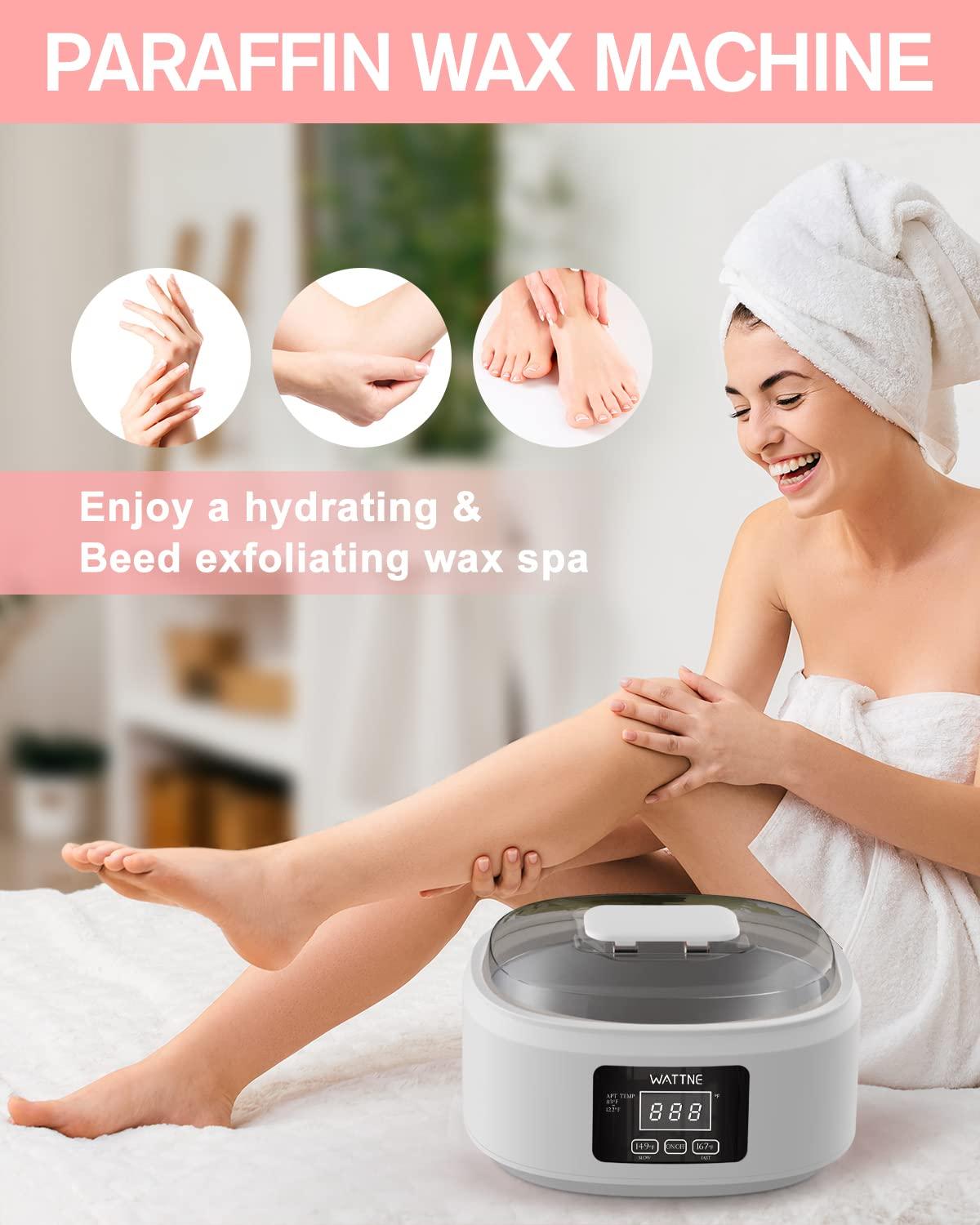 Wattne Paraffin Wax Machine for Hand and Feet -Paraffin Wax Warmer Moisturizing Kit Auto-time and Keep Warm Paraffin Hand Wax Machine for Arthritis (White)