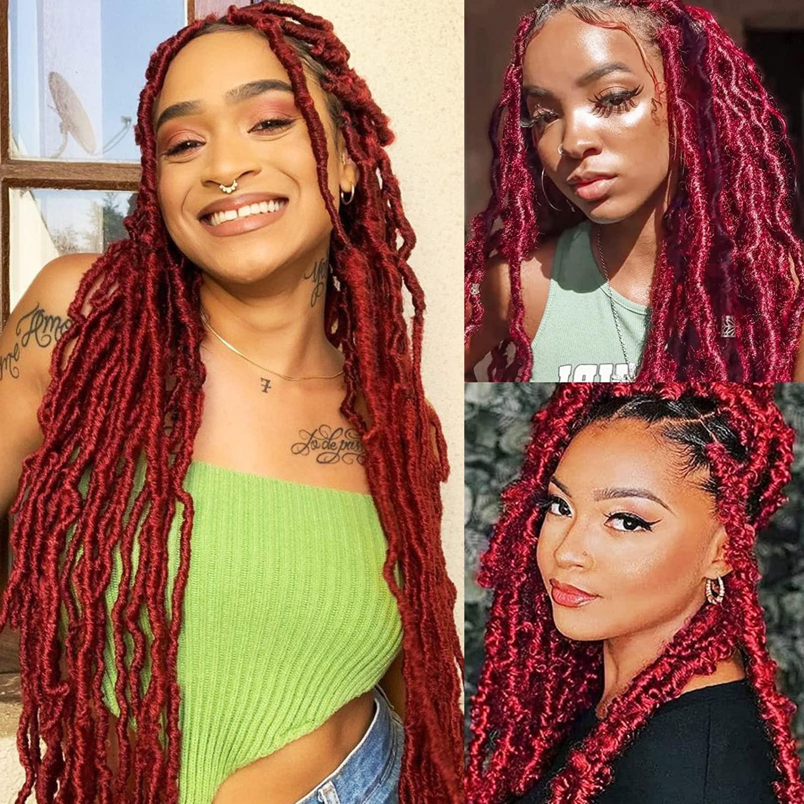 poetically 24 Inch Springy Afro Twist Hair Burgundy Pre Separated Kinky Twist Hair for Braiding 8 Packs Marley Twist Braiding Hair Soft Kinky Twists Hair for Braiding (24 Inch, BUG)