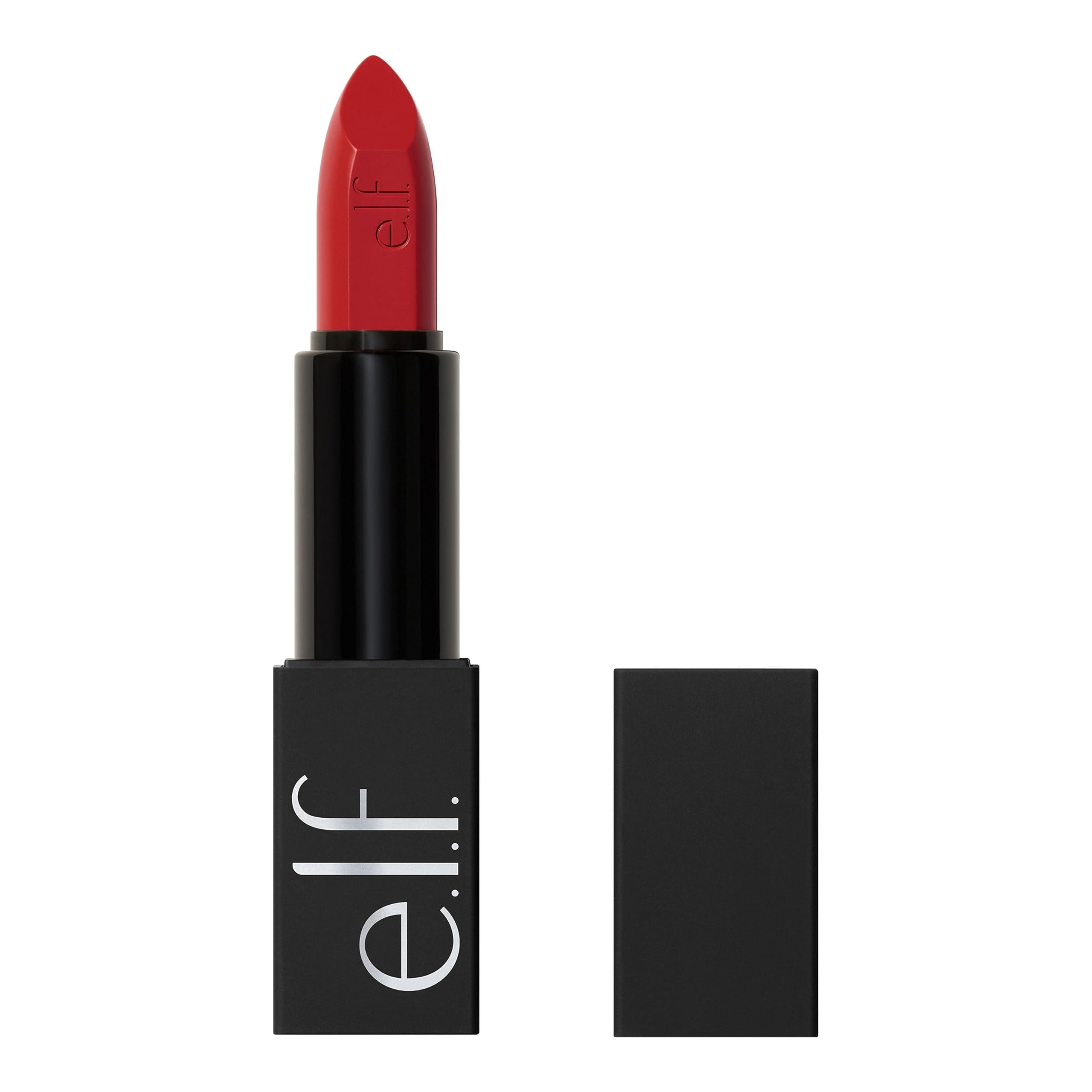 e.l.f. e.l.f. O Face Satin Lipstick, Richly Pigmented, Nourishing & Long-Lasting Creamy Lipstick, Infused With Jojoba, Vegan & Cruelty-Free, No Regrets