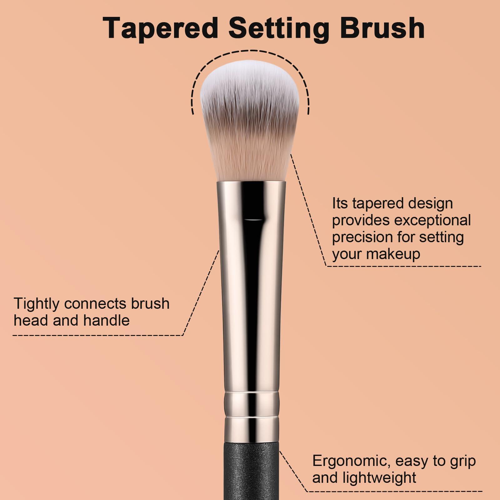 TEOYALL TEOYALL Highlighter Brush, Small Plush Fluflly Synthetic Bristles Tapered Under Eye Setting Brush for Bronzer Cheek with Loose Powder