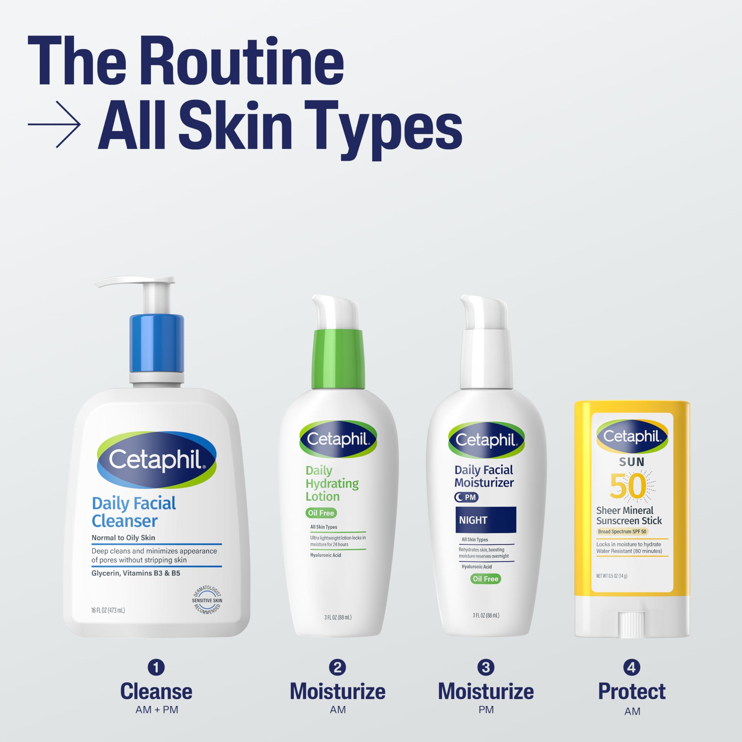 Cetaphil Cetaphil Sheer Mineral Sunscreen Stick for Face & Body, 0.5oz, 100% Mineral Sunscreen: Zinc Oxide & Titanium Dioxide, Broad Spectrum SPF 50, For Sensitive Skin