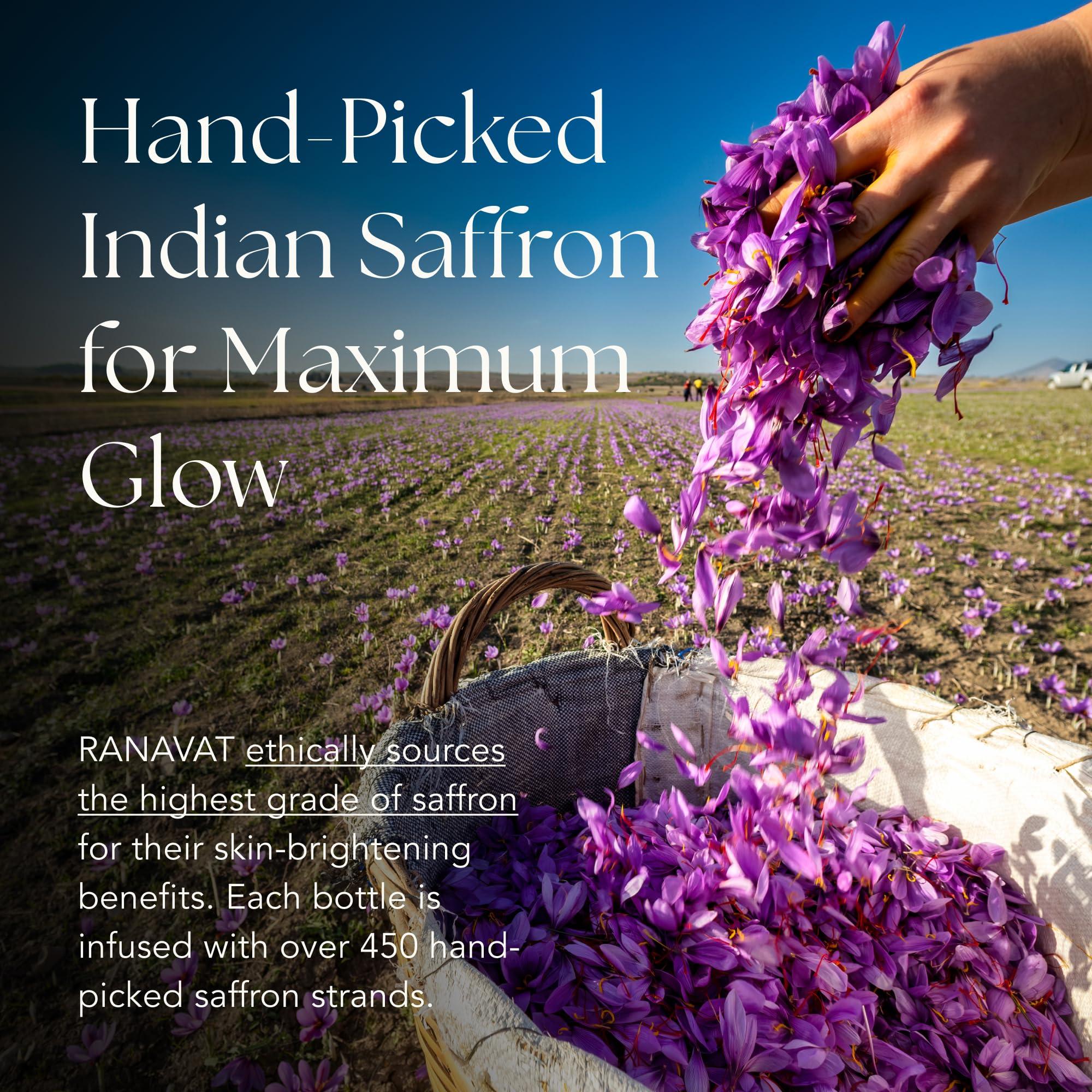 RANAVAT BOTANICS RANAVAT BOTANICS RANAVAT Brightening Saffron Face Serum - Discoloration Correcting Serum & Vitamin C Serum Alternative - Improves Appearance of Hyperpigmentation & Dark Spots (1 oz)