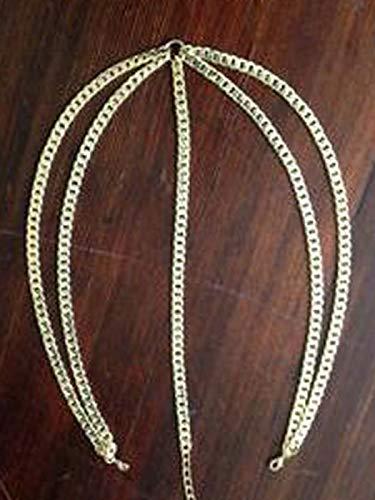Outyua Outyua Layered Hair Chain Gold Head Chain Bridal Headpices Wedding Prom Hair Pices Forehead Head Jewelry for Women and Girls
