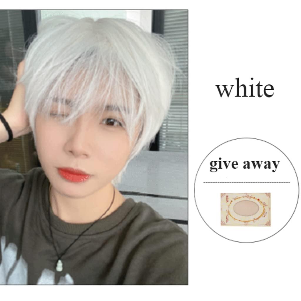 SOBOUR Heat Resistant Fashion Hot Mens Wigs Natural Slight Wave Mullet Wigs For Men Fluffy Soft Synthetic Heat Resistant Full Wigs For Daily Wear Synthetic