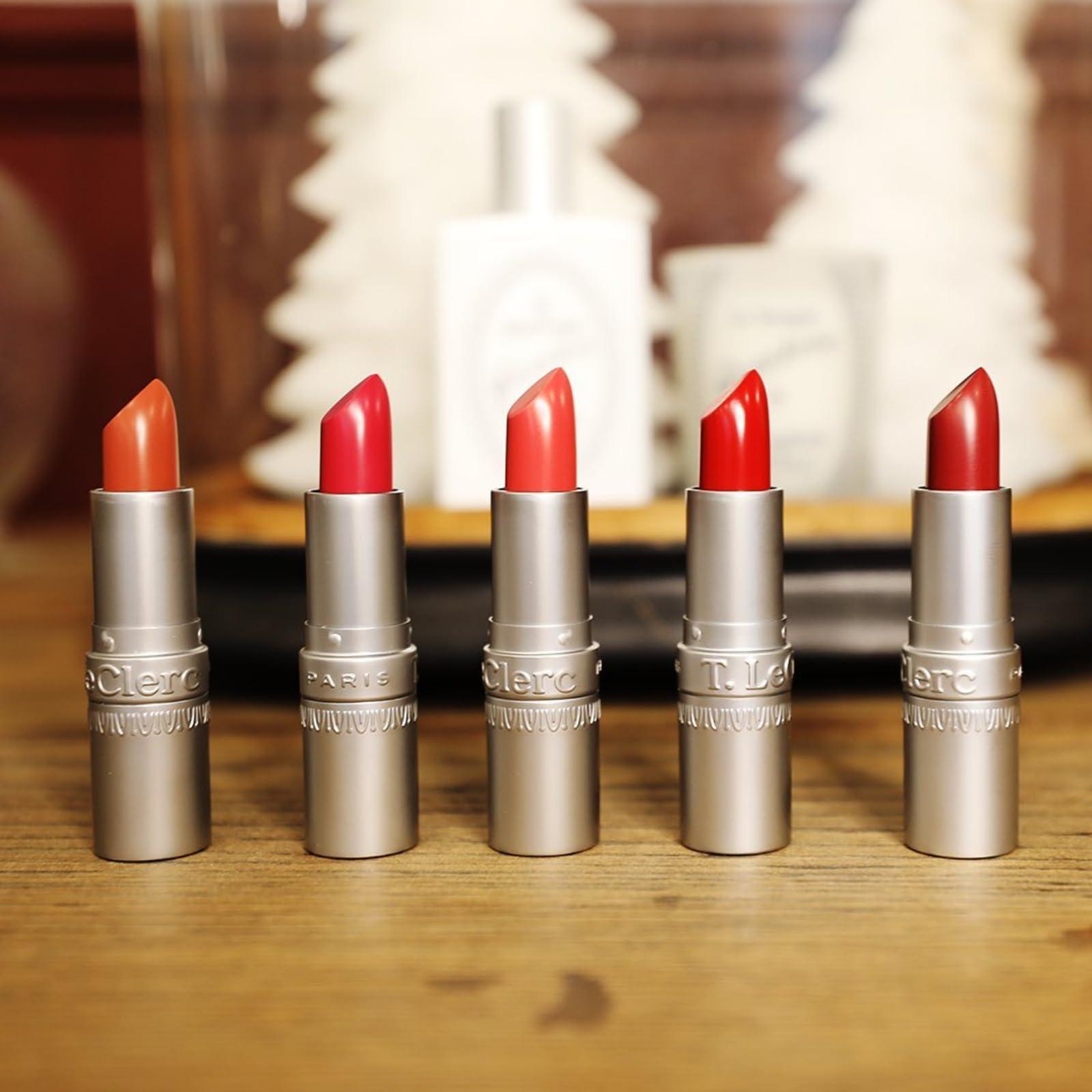 T. LeClerc PARIS 1881 T. Leclerc Satin Lipstick - Intense Lustrous Moisturizing Creamy Formula High Impact Color Pigment Long Lasting Face Makeup Red Lip Cream Hydrating Conditioning Stick Balm Made In France (Royal)