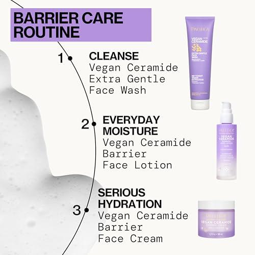 Pacifica Pacifica Face Wash for Sensitive Skin Facial Cleanser Vegan Ceramide Barrier Repair Extra Gentle for Daily Fragrance Free for Sensitive Skin, Clean Beauty, Vegan & Cruelty-Free Dermatologist Tested