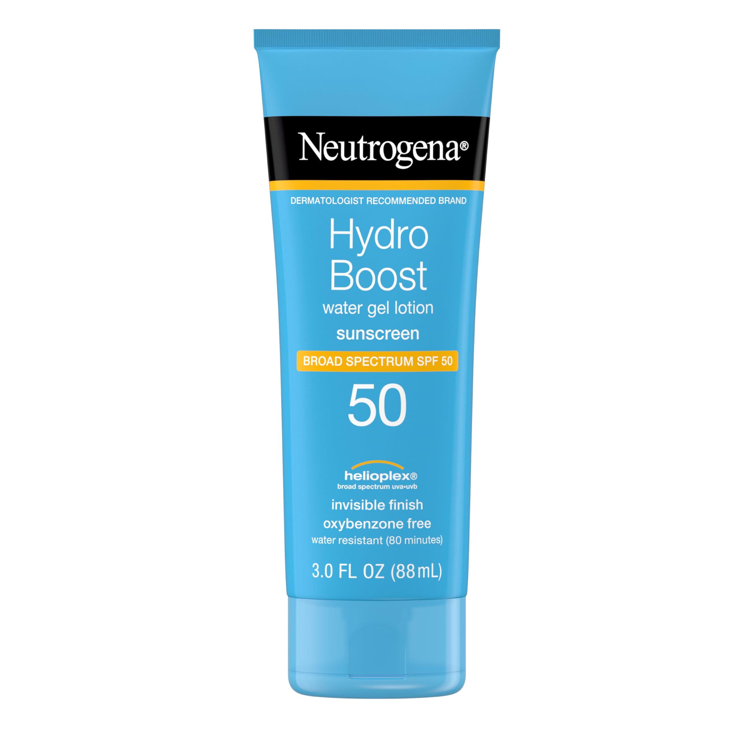 Neutrogena Neutrogena Hydro Boost Moisturizing Water Gel Sunscreen Lotion with Broad Spectrum SPF 50, Water-Resistant & Non-Greasy Hydrating Sunscreen Lotion, Oil-Free, 3 fl. oz, 3 Pack