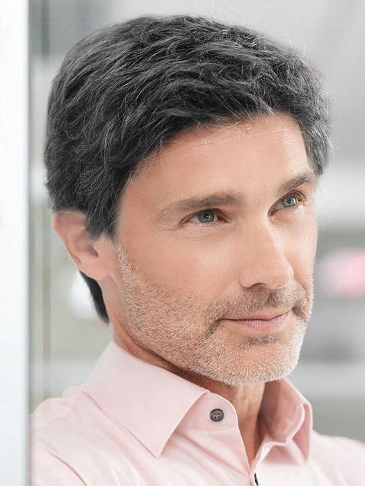 Sallcks Sallcks Mens Short Black Grey Wig Natural Layered Costume Halloween Wigs Synthetic Heat Resistant Hair Replacement Wigs for Male Guys (Black Mixed Grey)