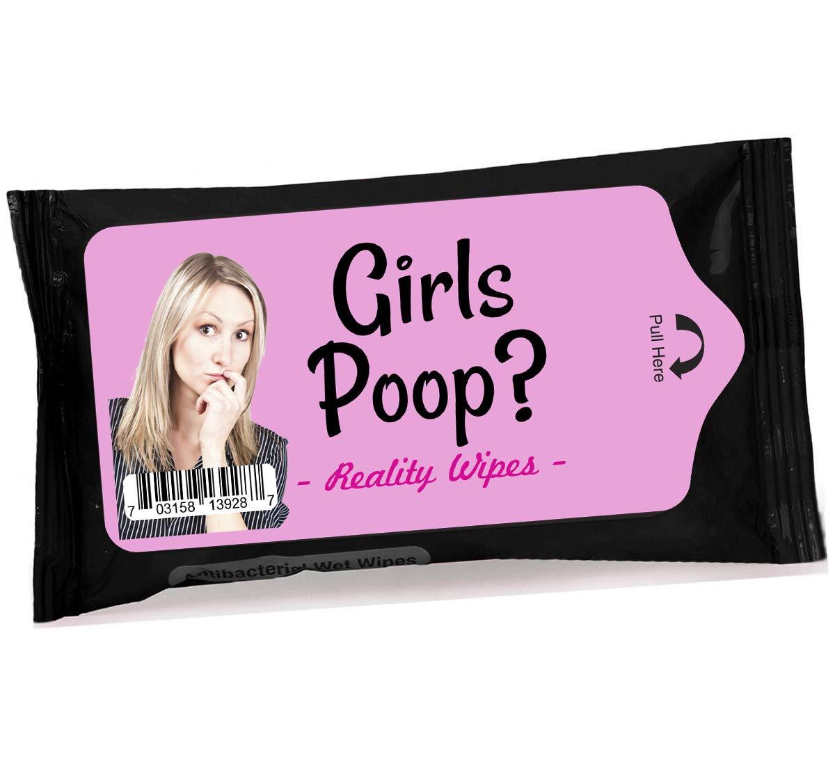 Gears Out Girls Poop Wet Wipes - Weird Moist Wipes for Teens and Adults - Travel Size, Disposable, Hand Use Only