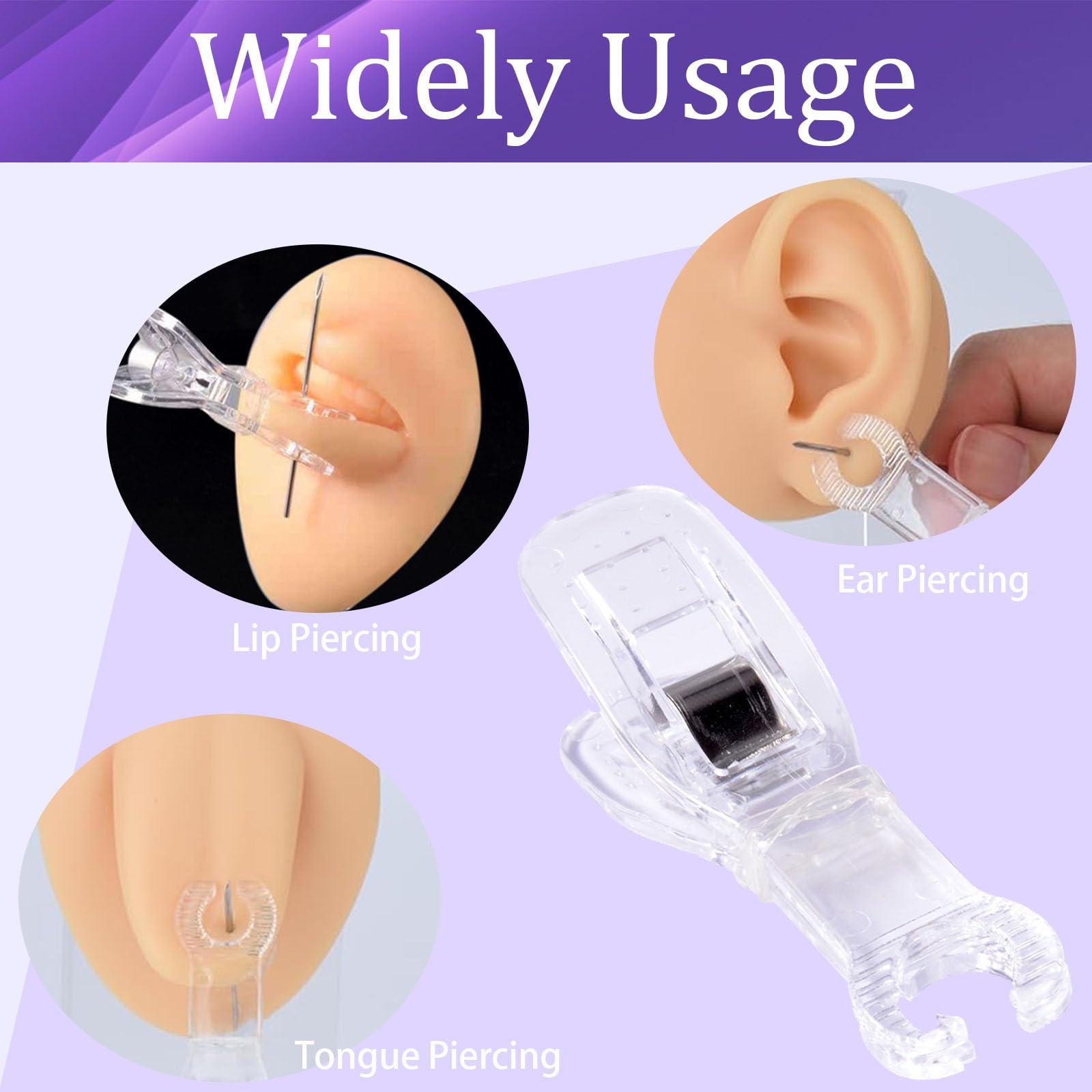 Usiriy 20PCS Piercing Clamps - Usiriy Disposable Piercing Needle Slot Forceps Clamp Clip Ear Nose Lip Navel Piercing for Piercing Supplies (Round)